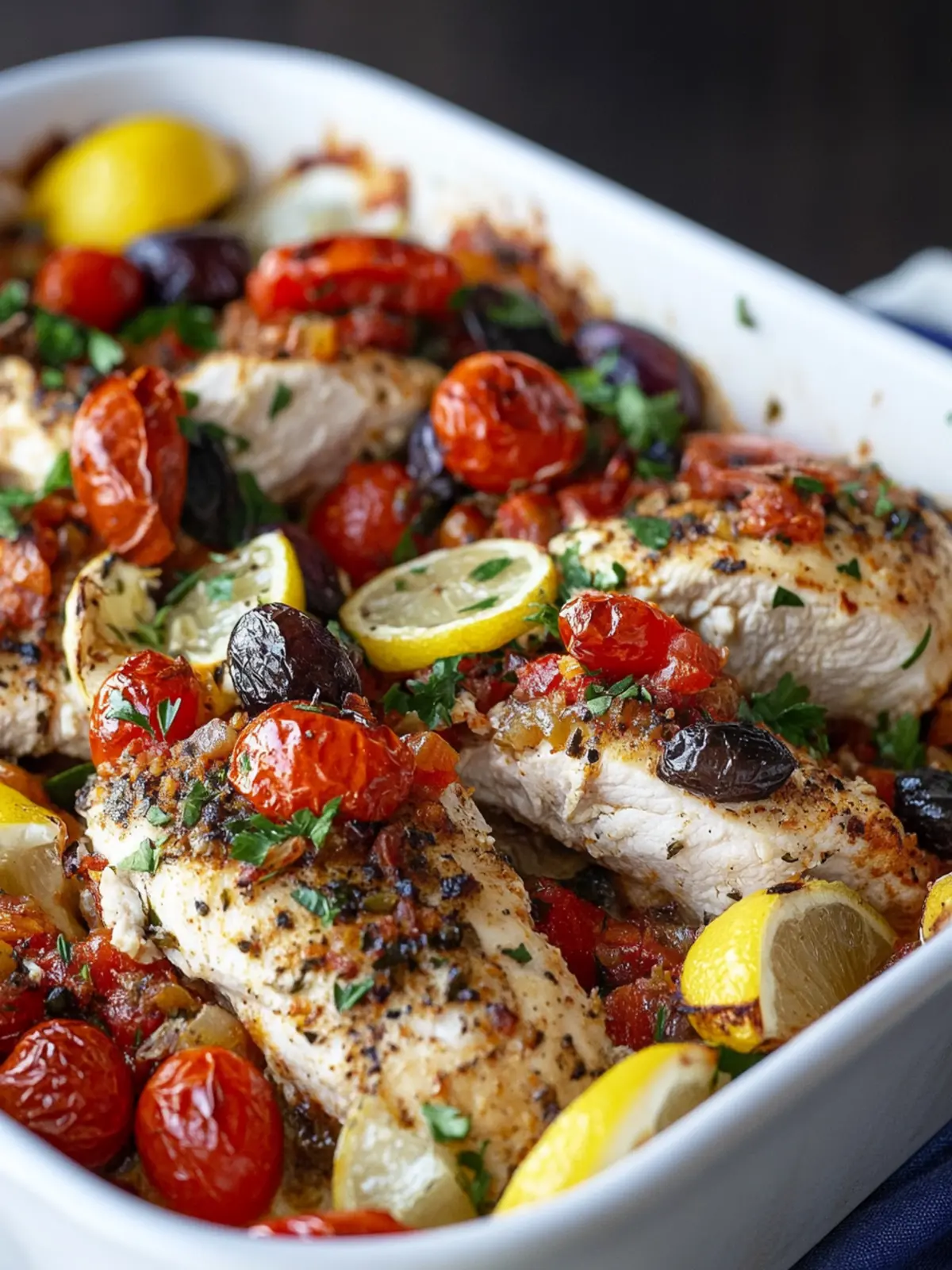 High Protein Meals: Irresistible Mediterranean Chicken Bake 5 high protein meals Mediterranean Chicken Bake