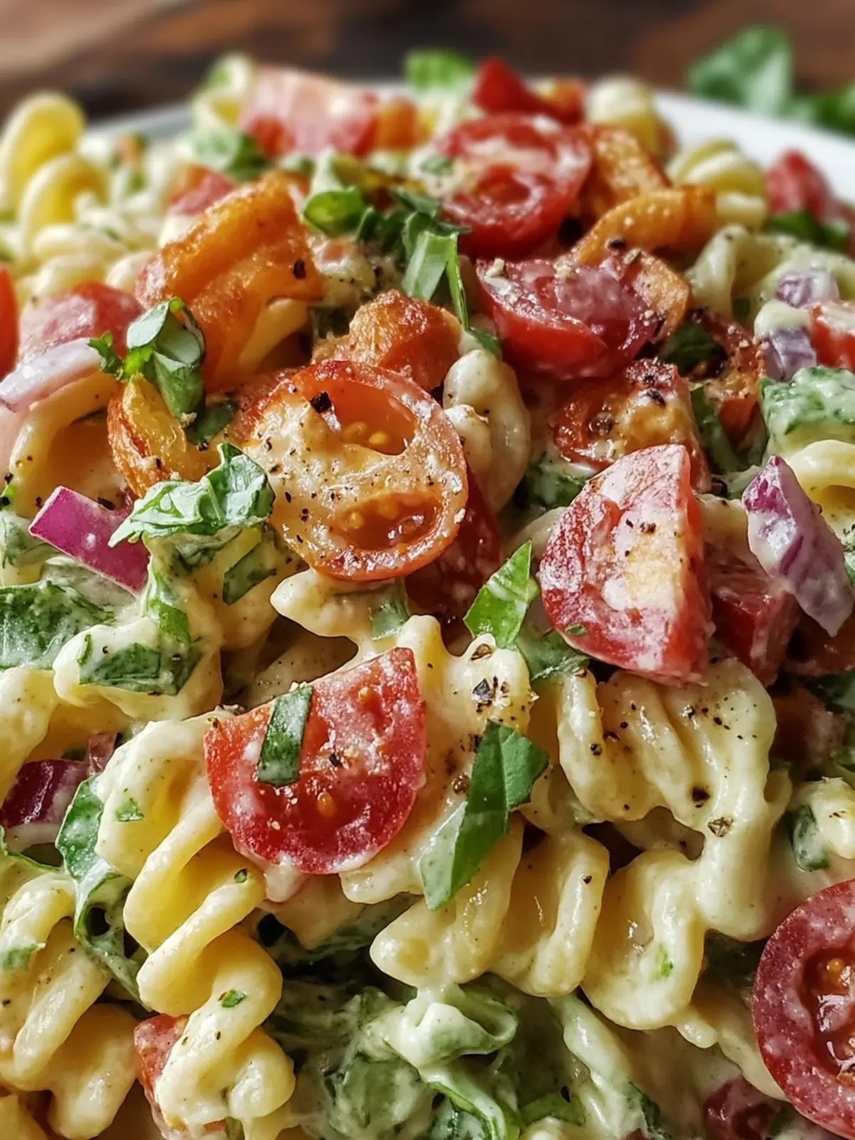 Celebrate Summer with 4th of July Creamy BLT Pasta Salad 5 4th of July Creamy BLT Pasta Salad