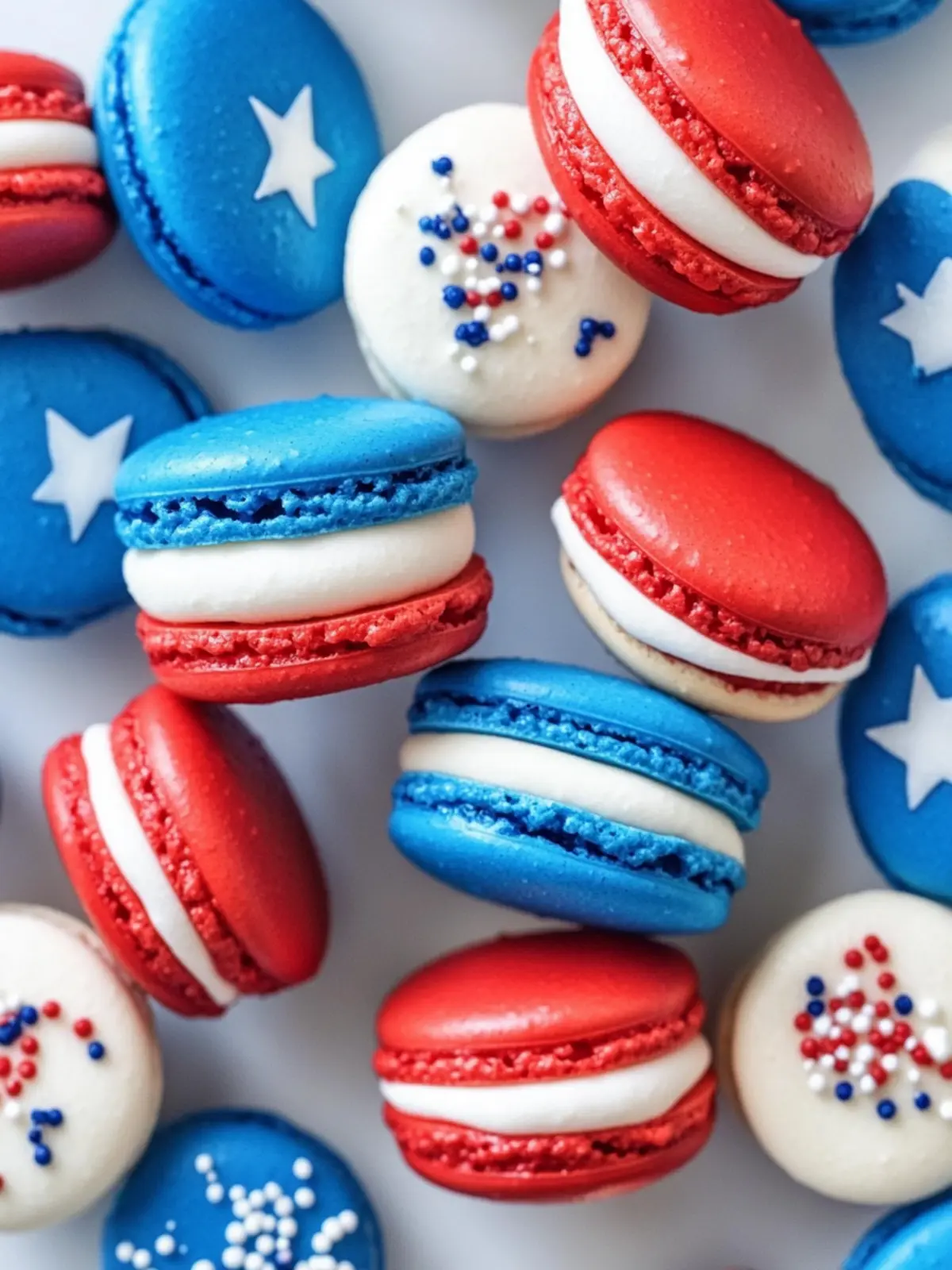 Delicious 4th of July Red White and Blue Macarons to Celebrate 2 4th of July Red White and Blue Macarons