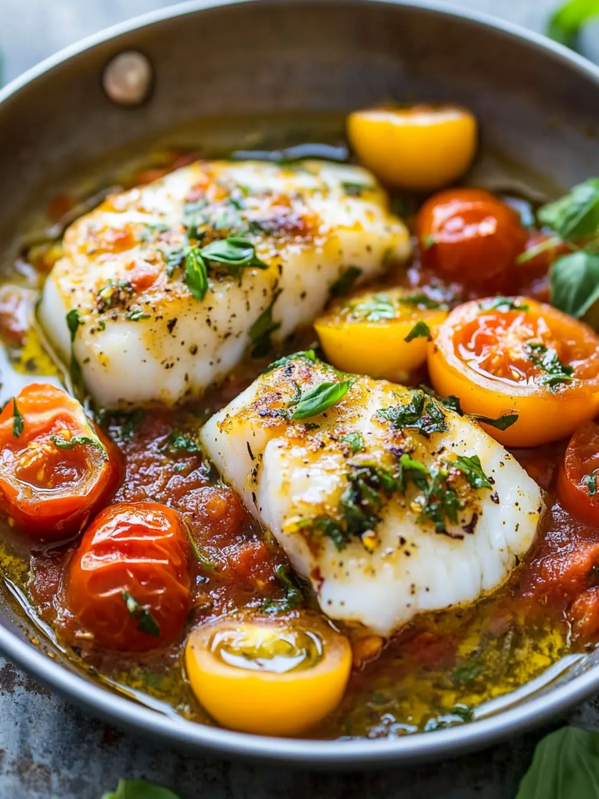 Pan-Seared Cod Recipe with Irresistible Tomato Basil Sauce 5 Pan-Seared Cod Recipe (with The Best Tomato Basil Sauce)