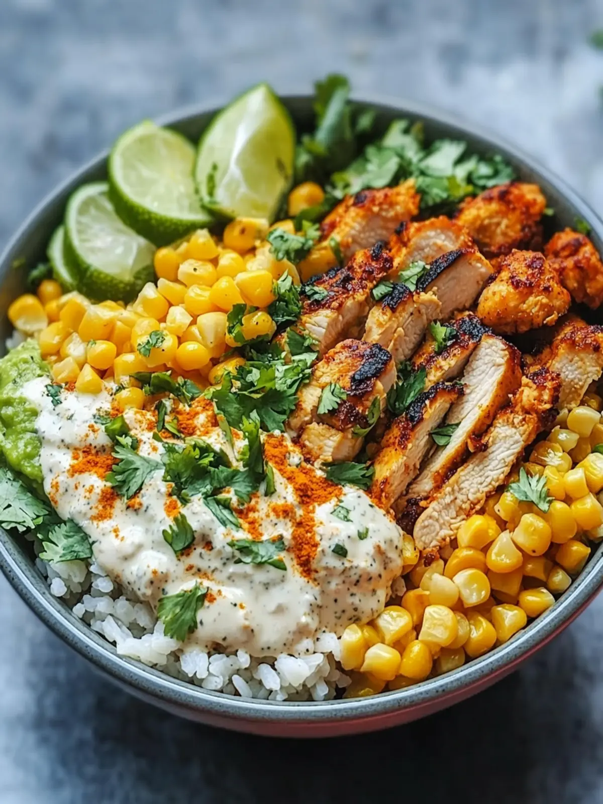 High Protein Meals: Healthy Street Corn Chicken Bowl Bliss 2 high protein meals Healthy Street Corn Chicken Bowl