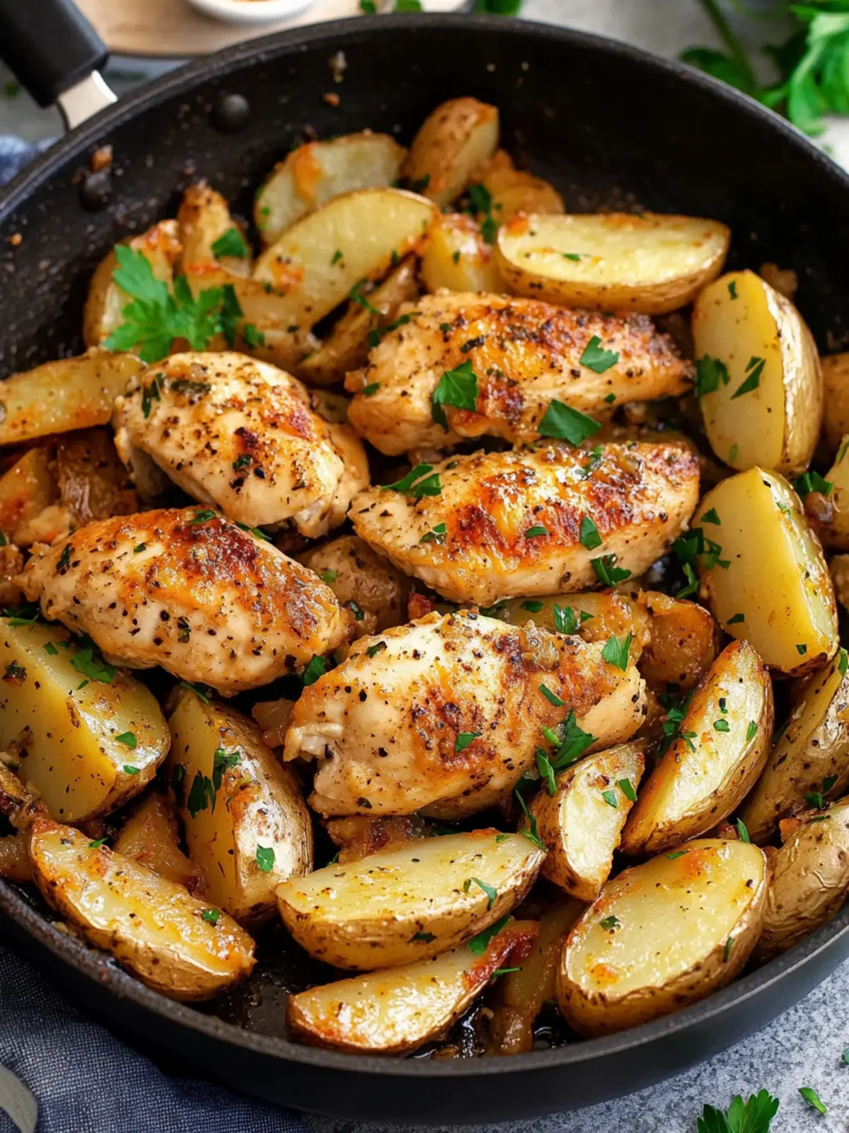 High Protein Garlic Chicken and Potatoes Skillet Delight 2 High Protein Garlic Chicken and Potatoes Skillet