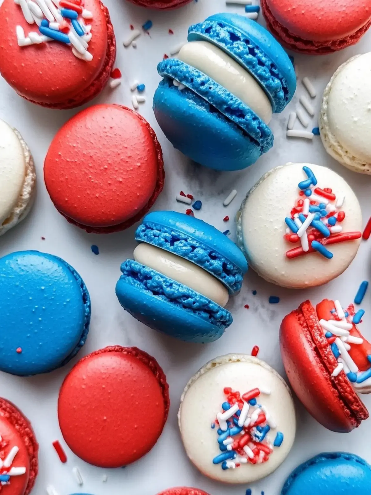 Delicious 4th of July Red White and Blue Macarons to Celebrate 4 4th of July Red White and Blue Macarons