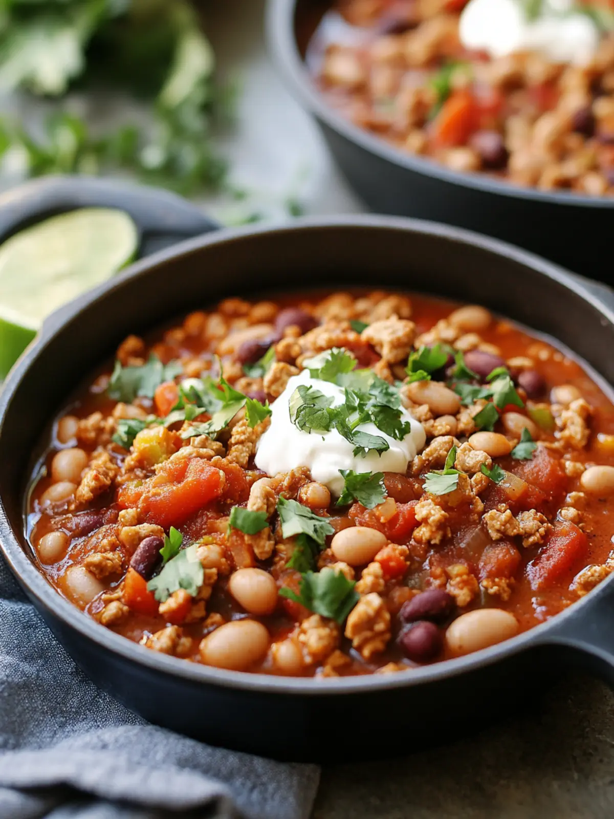 Healthy Turkey And White Bean Skillet Chili That's Truly Comforting 3 Healthy Turkey And White Bean Skillet Chili