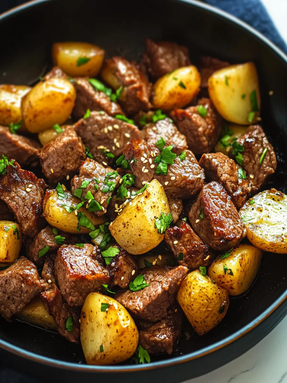 Savory Asian Steak Bites and Crispy Potato Perfection 5 Asian Steak Bites and Potatoes