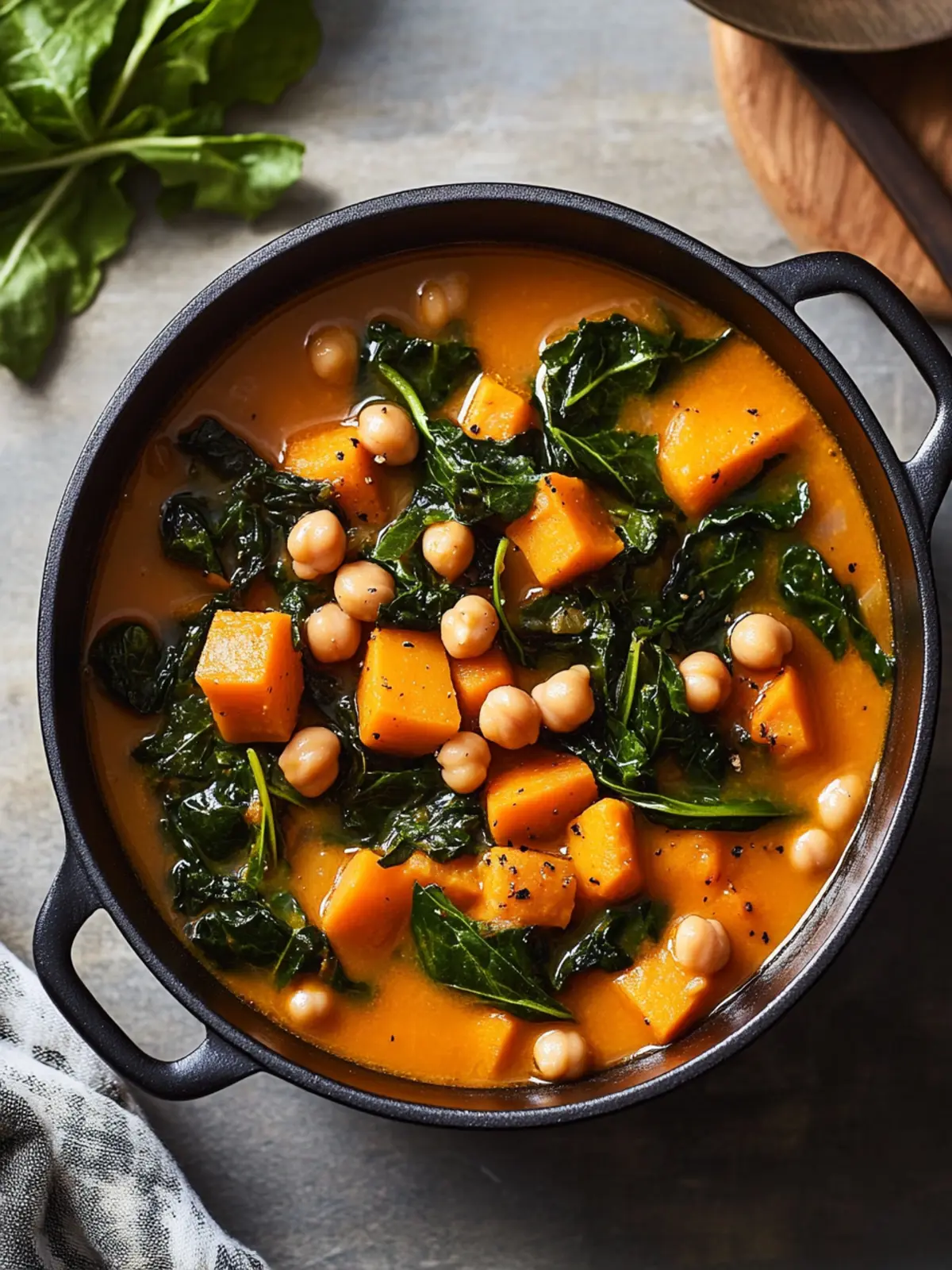 Cardiac Diet Delight: Sweet Potato Stew with Chickpeas and Greens 4 cardiac diet Sweet Potato Stew With Chickpeas & Hardy Greens