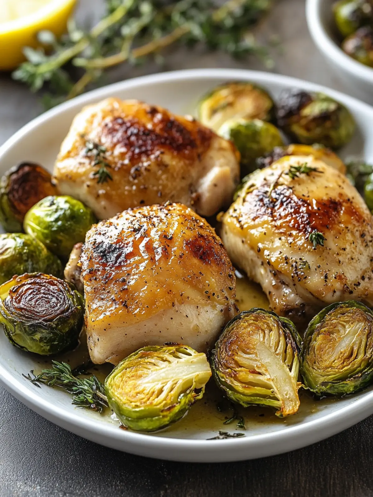 Savory Cardiac Diet: Skinless Chicken Thighs with Brussels Sprouts 2 cardiac diet recipes Skinless Chicken Thighs with Roasted Brussels Sprouts
