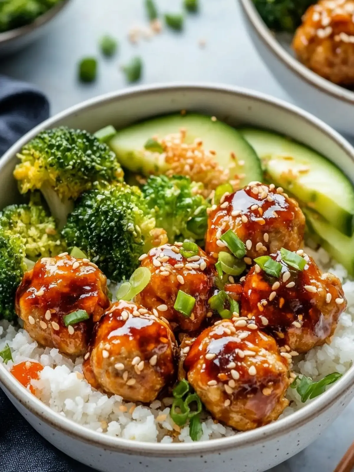 Sweet & Spicy Sesame Chicken Meatball Bowls You’ll Crave 2 Sweet & Spicy Sesame Chicken Meatball Bowls