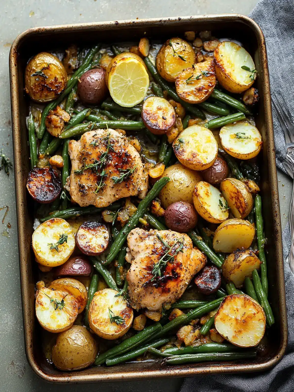 Mediterranean Lemon Chicken with Potatoes & Green Beans Bliss 5 Mediterranean Lemon Chicken with Potatoes & Green Beans (One-Pan Dinner!)