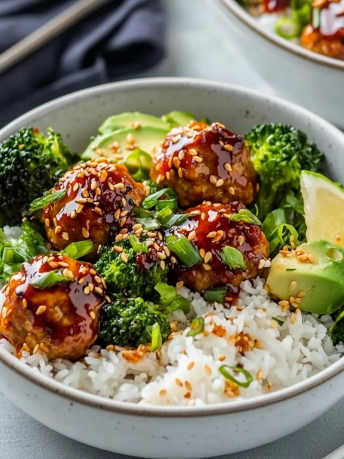 Sweet & Spicy Sesame Chicken Meatball Bowls You’ll Crave 4 Sweet & Spicy Sesame Chicken Meatball Bowls