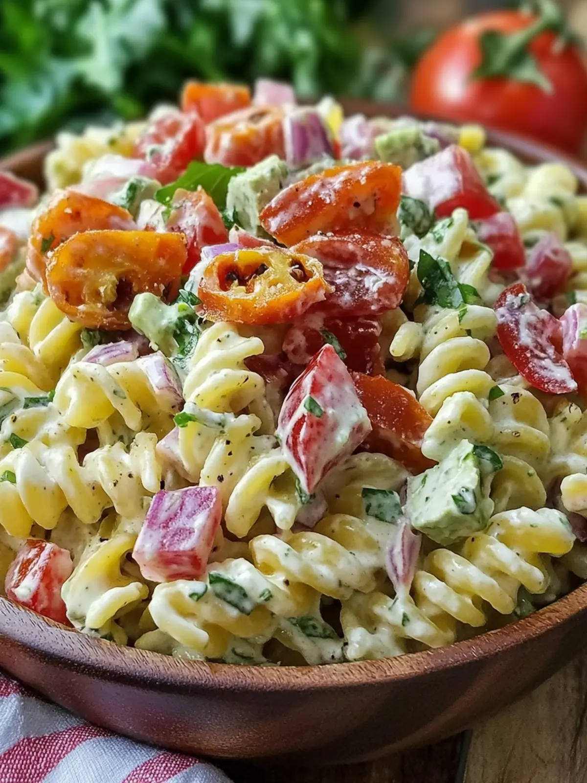Celebrate Summer with 4th of July Creamy BLT Pasta Salad 2 4th of July Creamy BLT Pasta Salad