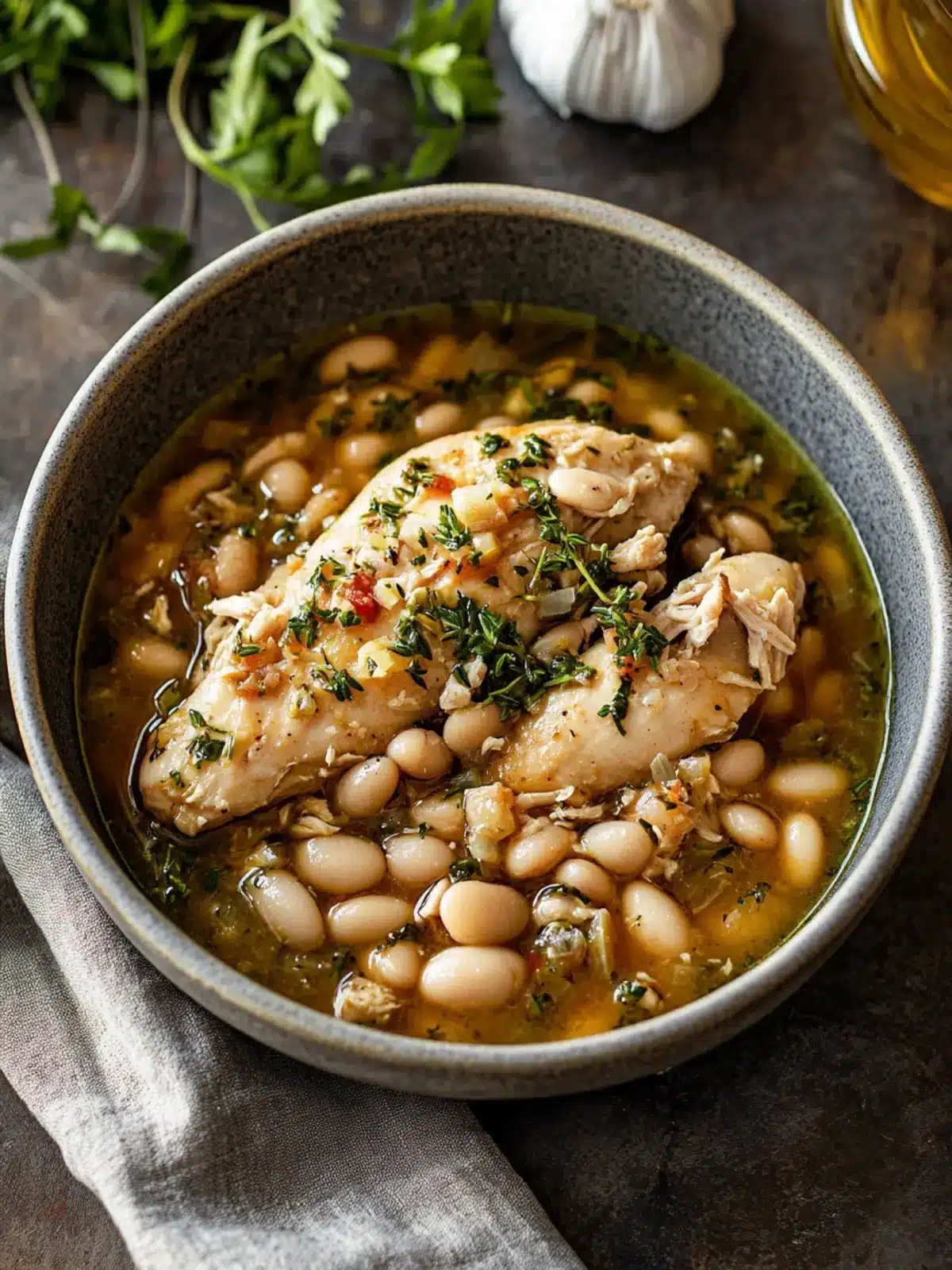 Herbed Slow-Cooker Chicken and White Beans for Heart Health 4 cardiac diet recipes Herbed Slow-Cooker Chicken and White Beans