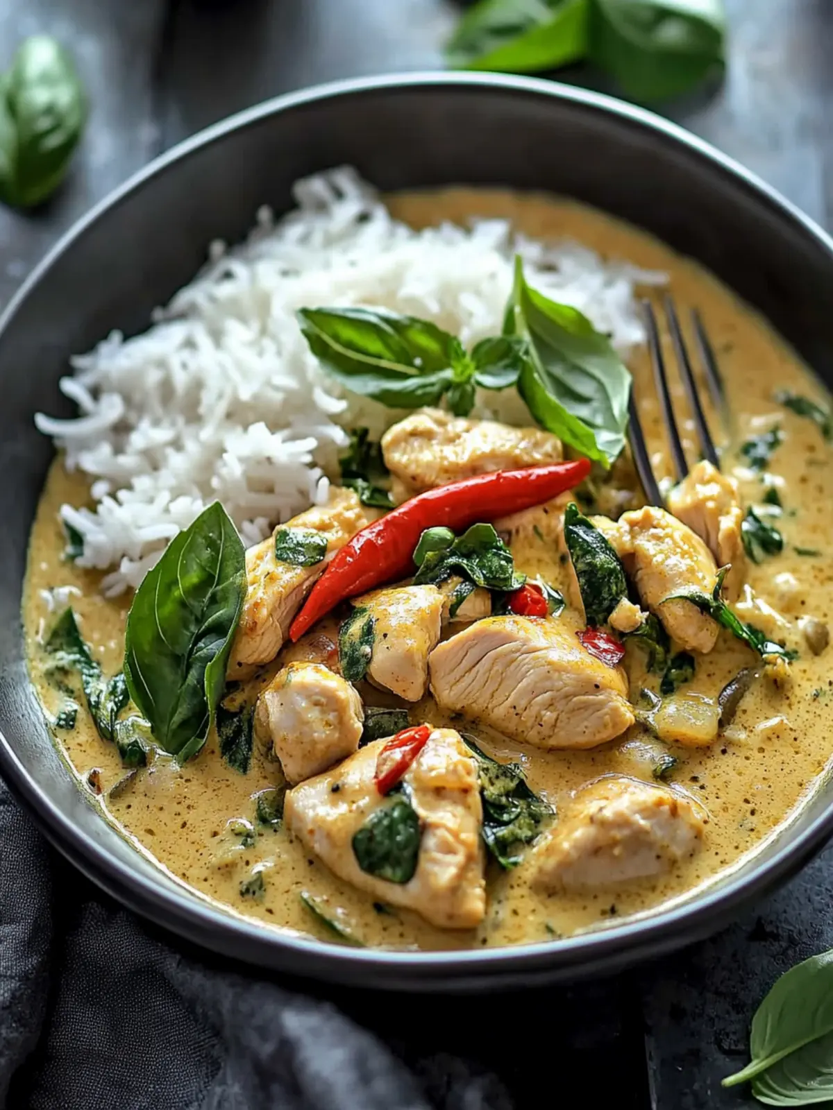 Savory Basil Chicken with Coconut Curry Sauce in 30 Minutes 5 Savory Basil Chicken with Coconut Curry Sauce