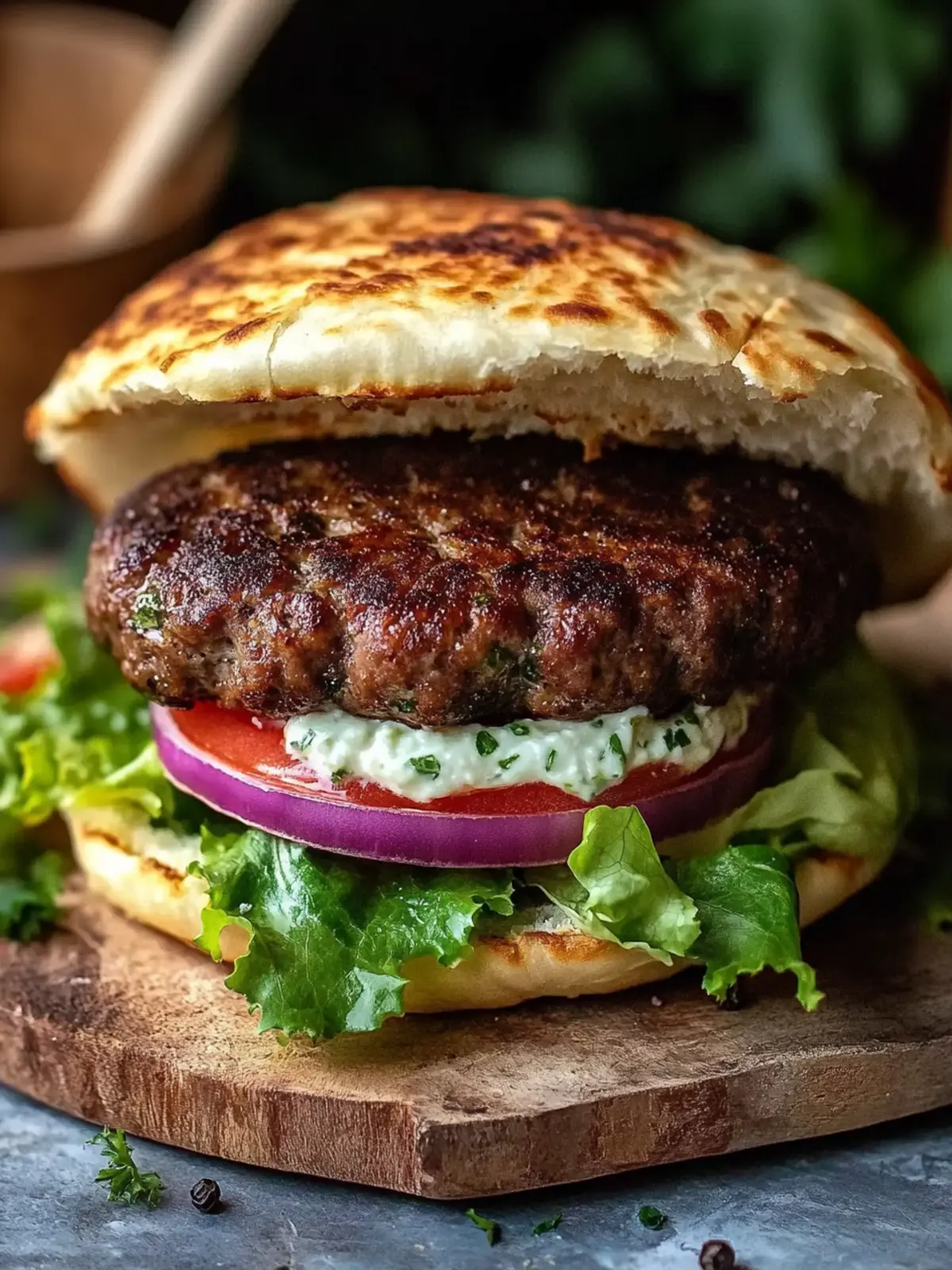 Easy Lebanese Kafta Burger Recipe with Creamy Garlic Toum Delight 4 Easy Lebanese Kafta Burger Recipe with Creamy Garlic Toum and Pita for Perfect Homemade Meal