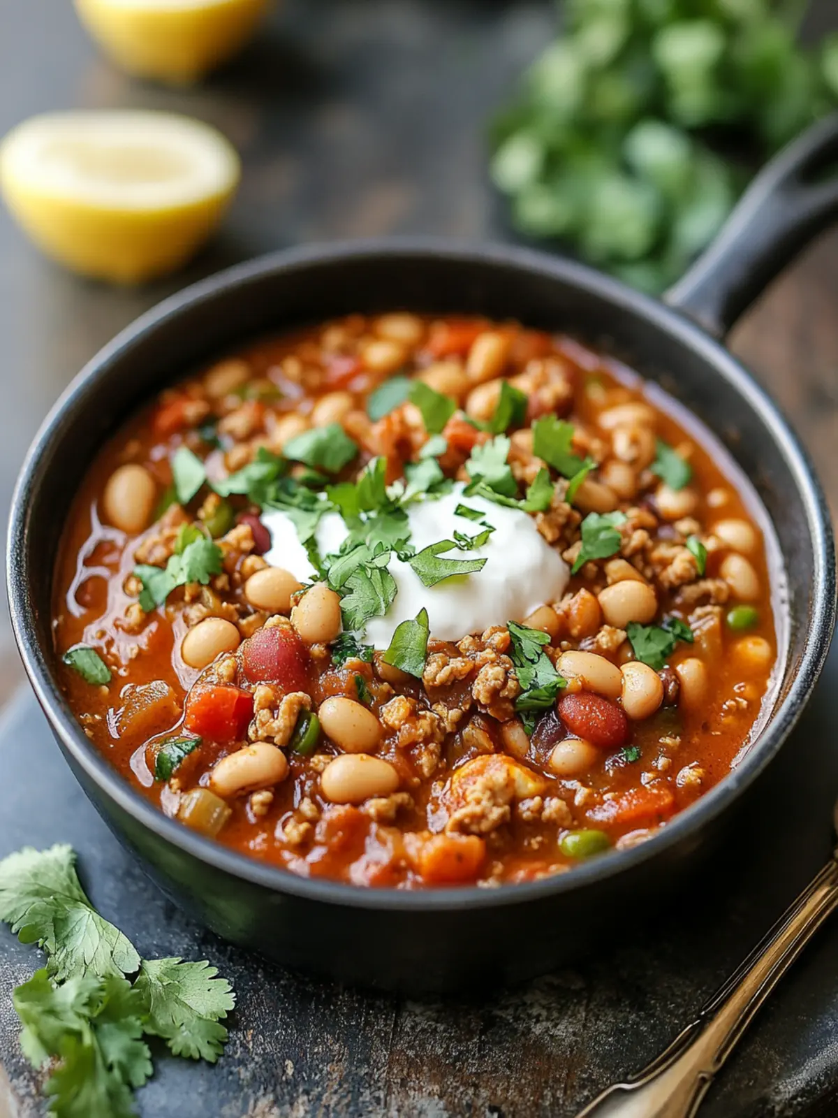 Healthy Turkey And White Bean Skillet Chili That's Truly Comforting 5 Healthy Turkey And White Bean Skillet Chili