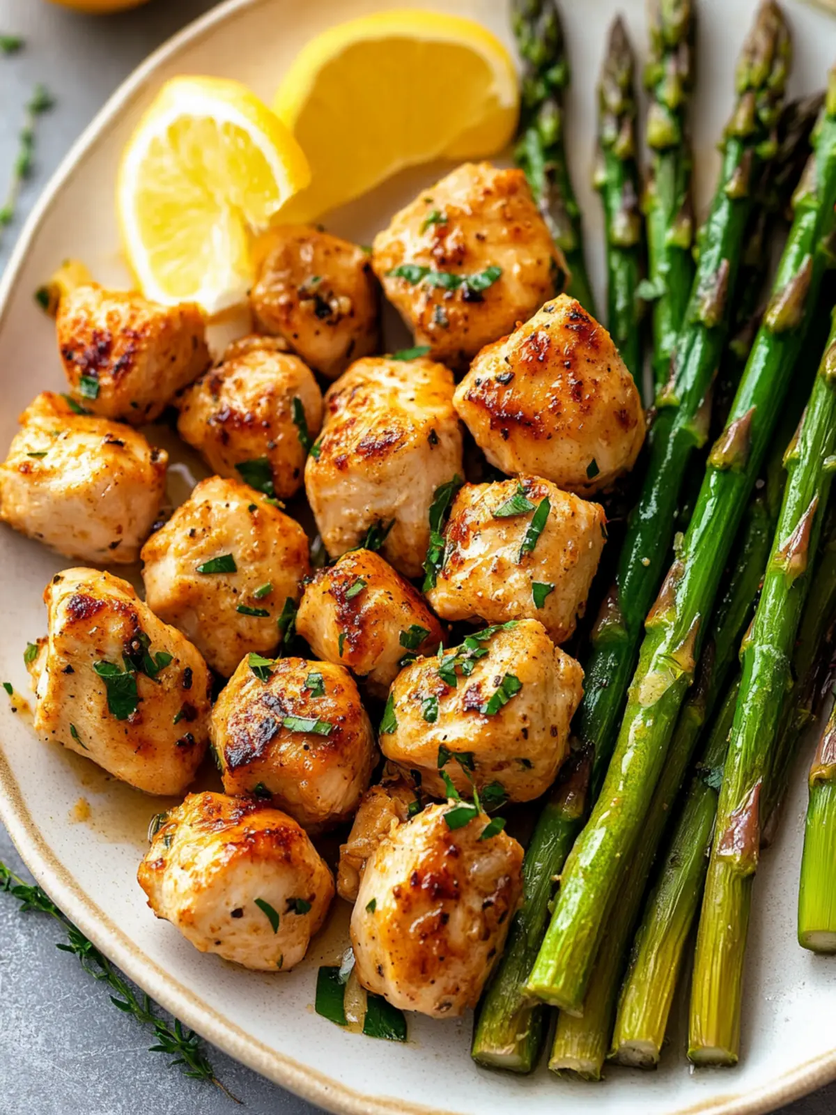 Lazy Summer Protein Dinners: Garlic Butter Chicken Bites Delight 2 Lazy Summer Protein Dinners Garlic Butter Chicken Bites with Asparagus
