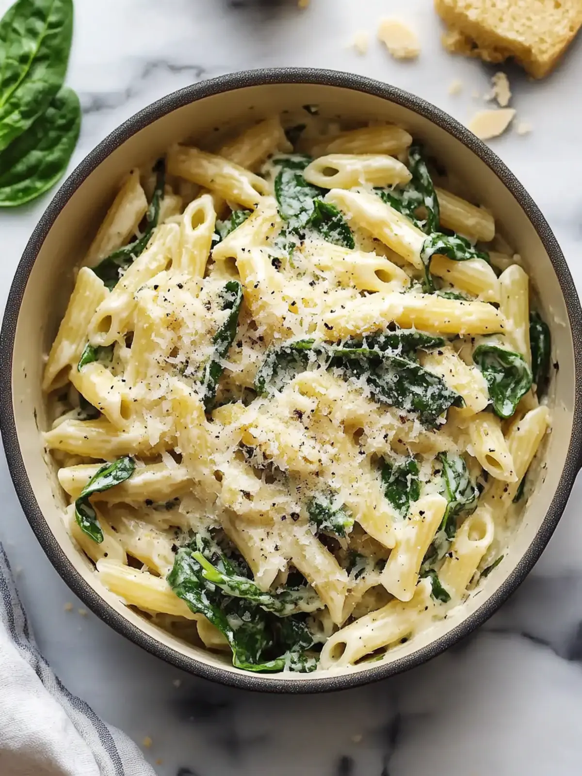 Creamy Parmesan Spinach Pasta Ready in Just 37 Minutes 3 Parmesan Spinach Pasta