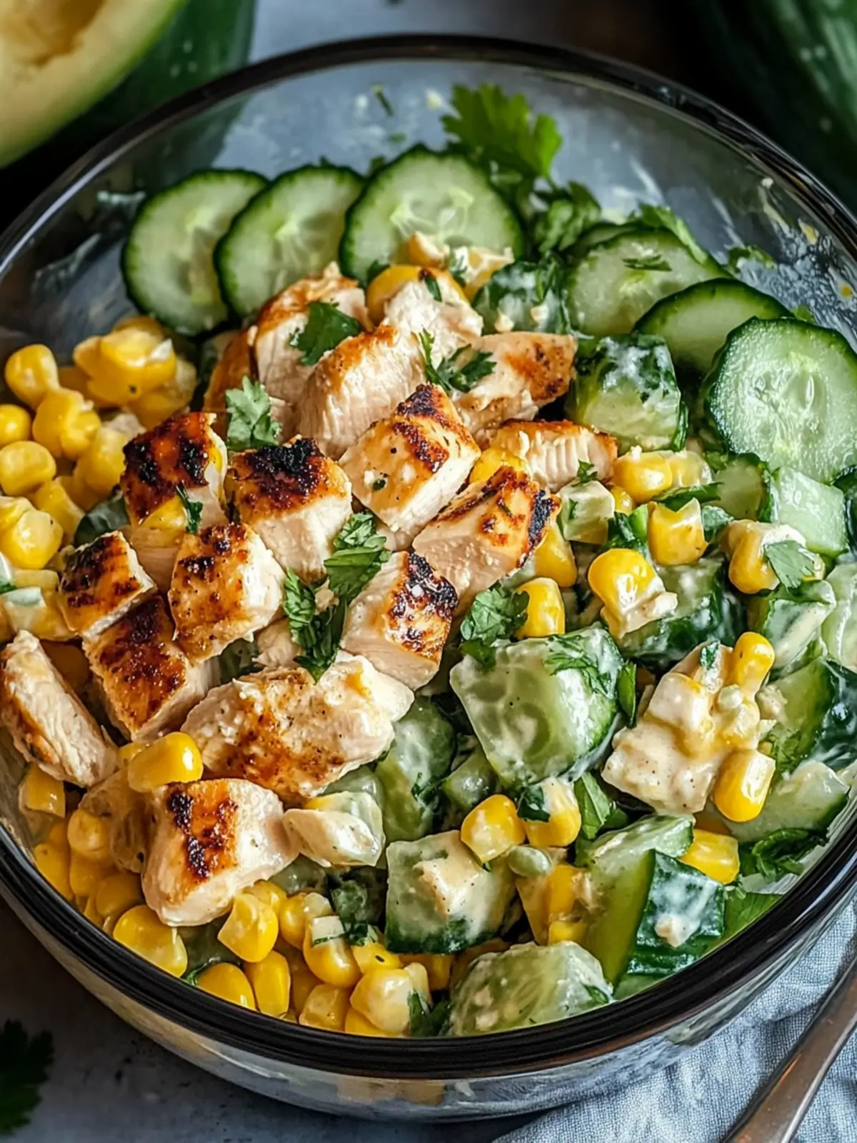 Healthy Meal Street Corn Creamy Cucumber Chicken Salad Magic 4 Healthy Meal Street Corn Creamy Cucumber Chicken Salad