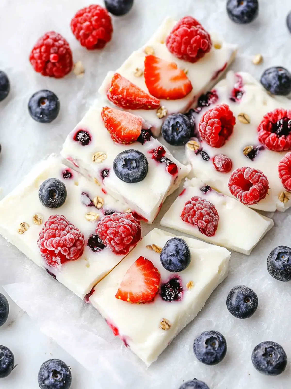 Celebrate Summer with 4th of July Frozen Yogurt Bark & Berries 4 4th of July Frozen Yogurt Bark with Berries
