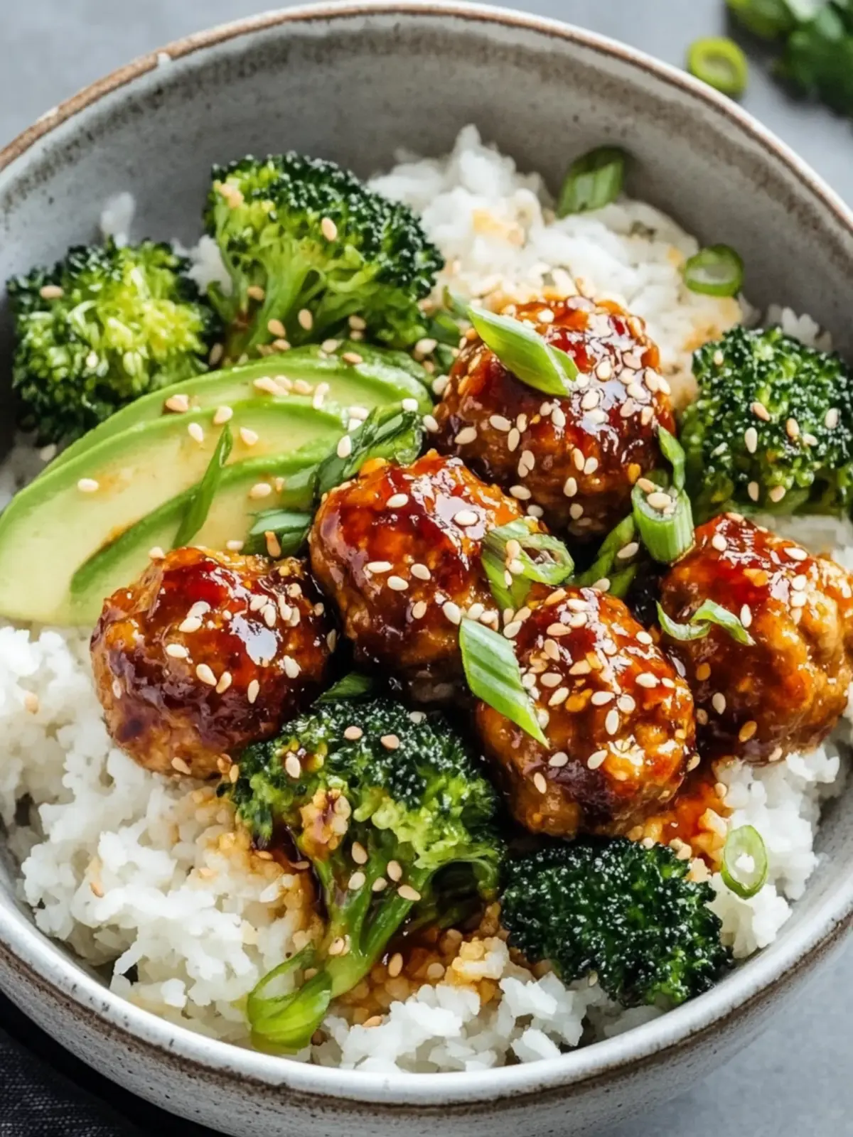 Sweet & Spicy Sesame Chicken Meatball Bowls You’ll Crave 3 Sweet & Spicy Sesame Chicken Meatball Bowls