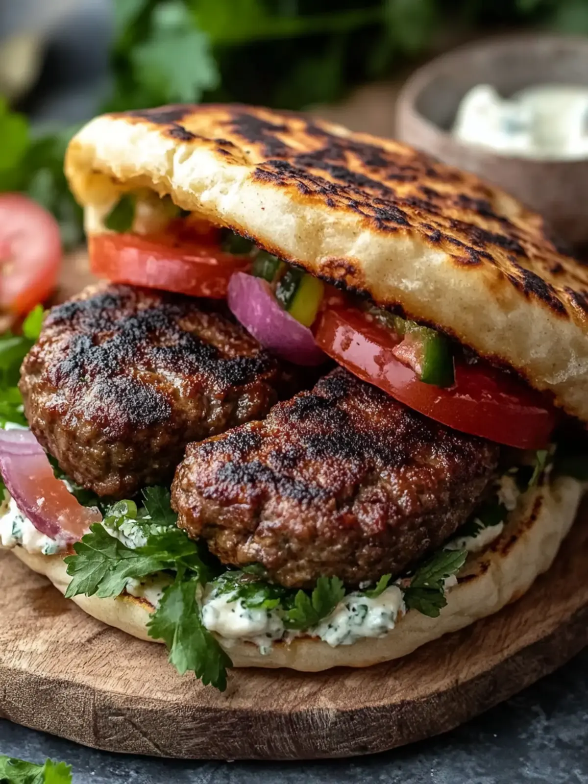 Easy Lebanese Kafta Burger Recipe with Creamy Garlic Toum Delight 3 Easy Lebanese Kafta Burger Recipe with Creamy Garlic Toum and Pita for Perfect Homemade Meal