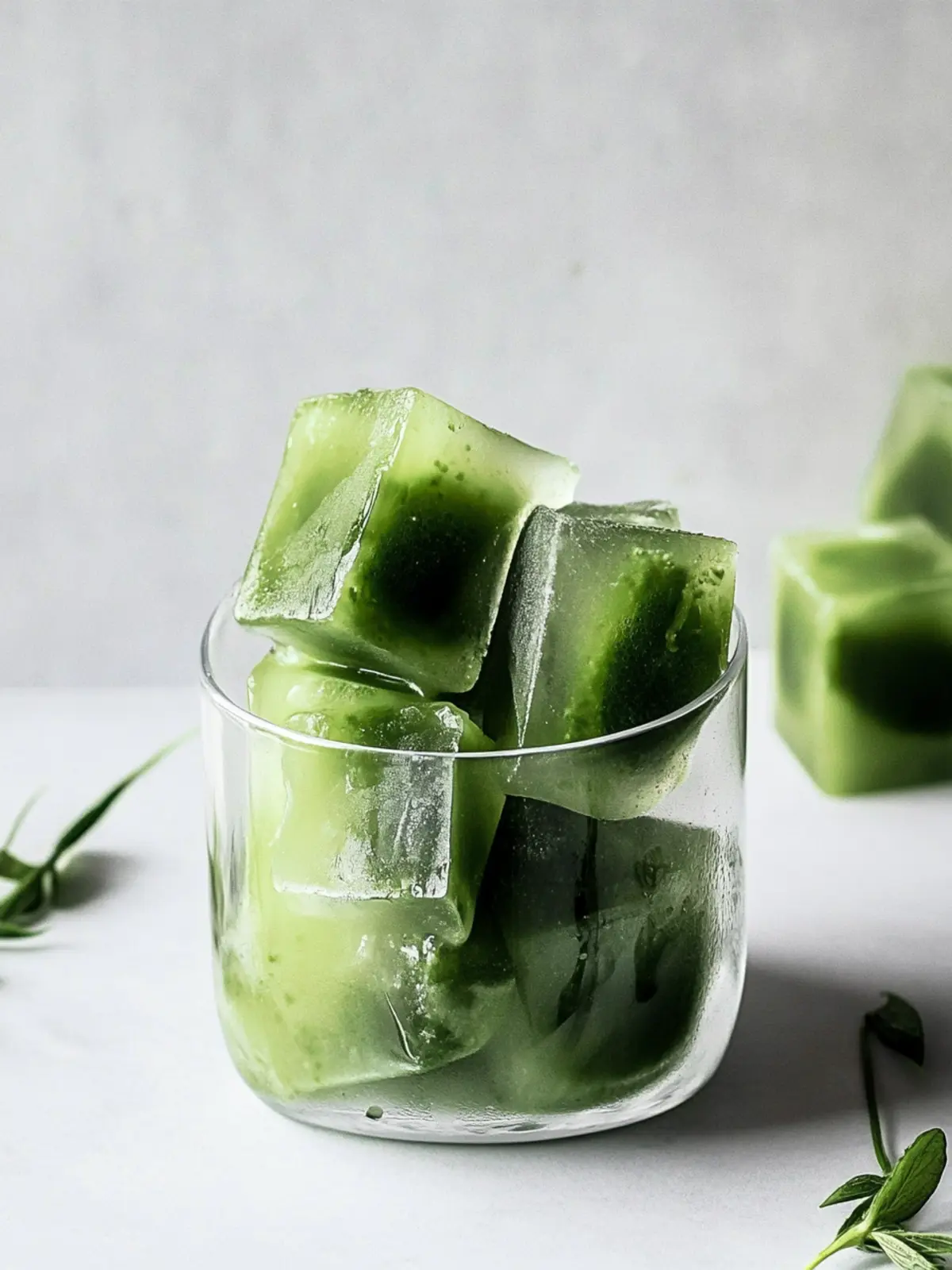 Chill Out with Refreshing Matcha Ice Cubes for Your Drinks 5 Matcha Ice Cubes