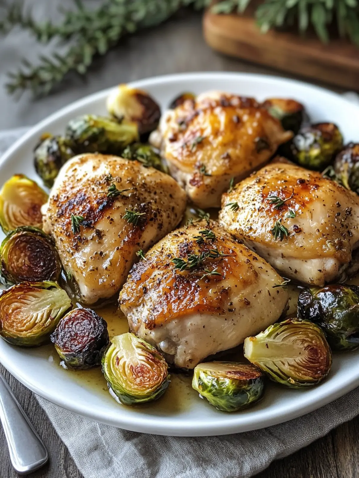 Savory Cardiac Diet: Skinless Chicken Thighs with Brussels Sprouts 5 cardiac diet recipes Skinless Chicken Thighs with Roasted Brussels Sprouts
