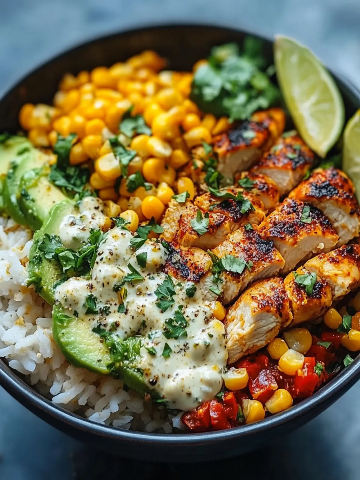 High Protein Meals: Healthy Street Corn Chicken Bowl Bliss 3 high protein meals Healthy Street Corn Chicken Bowl