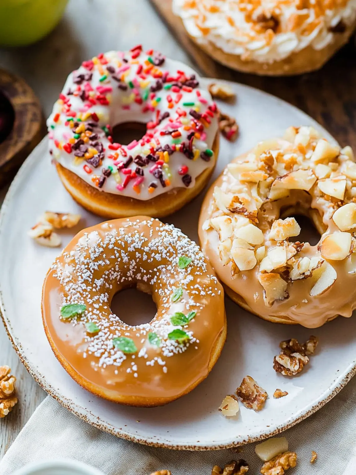 Delicious Healthy Desserts: Easy Donut Apples to Savor 4 Healthy Desserts Donut Apples