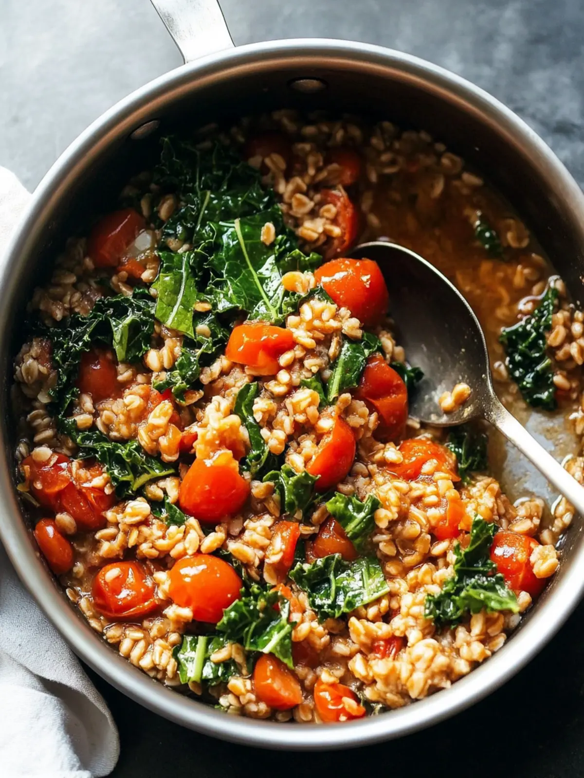 Savor One-Pan Farro with Tomatoes and Kale for Busy Nights 5 One-Pan Farro with Tomatoes and Kale