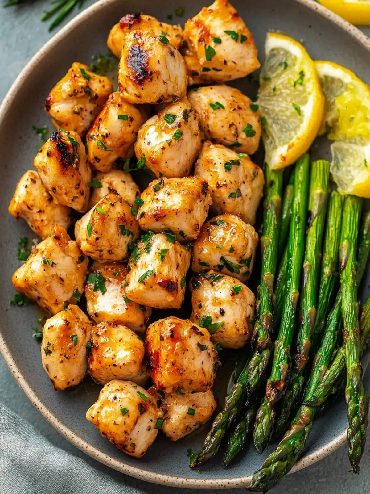 Lazy Summer Protein Dinners: Garlic Butter Chicken Bites Delight 3 Lazy Summer Protein Dinners Garlic Butter Chicken Bites with Asparagus