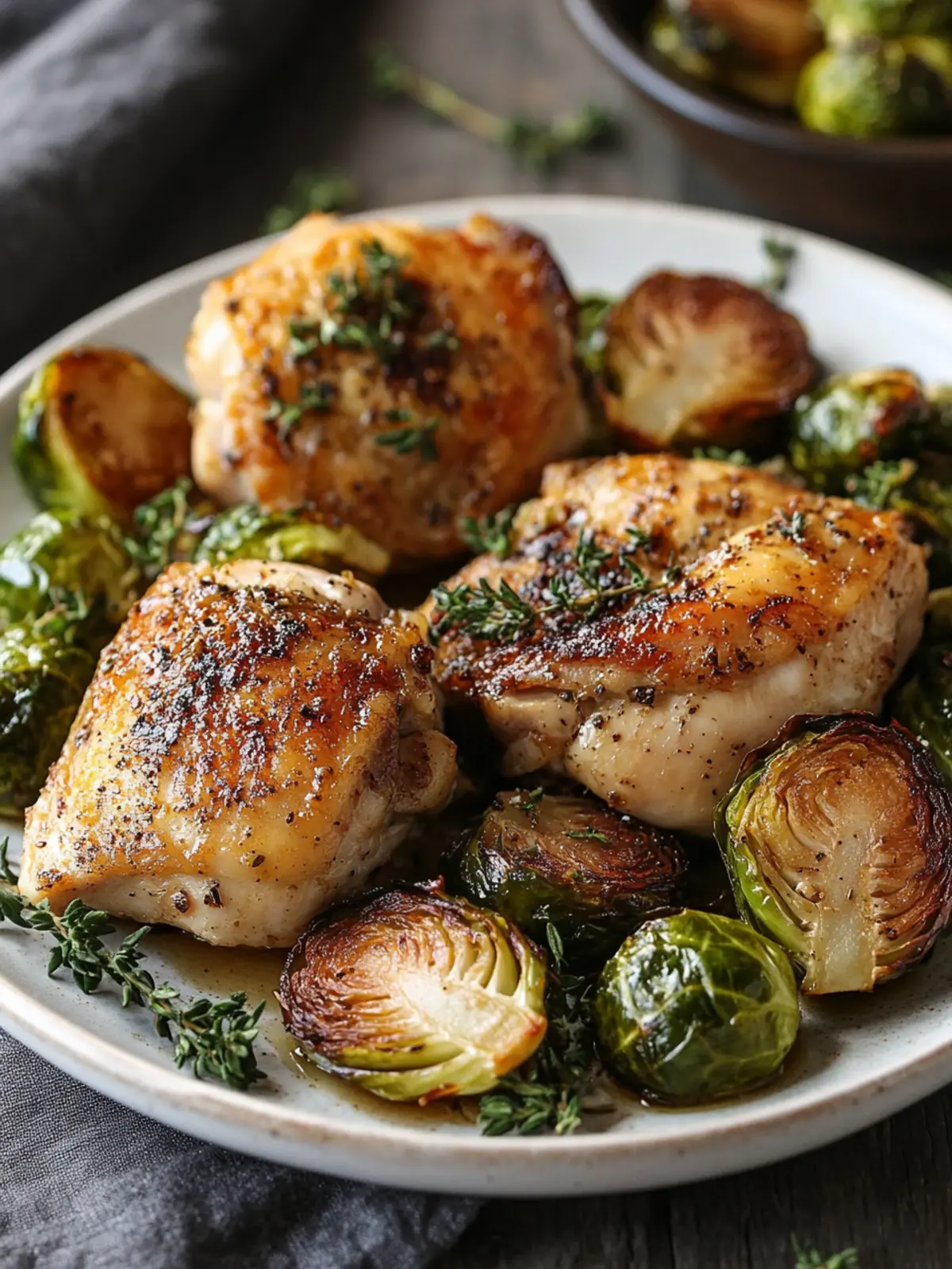 Savory Cardiac Diet: Skinless Chicken Thighs with Brussels Sprouts 4 cardiac diet recipes Skinless Chicken Thighs with Roasted Brussels Sprouts
