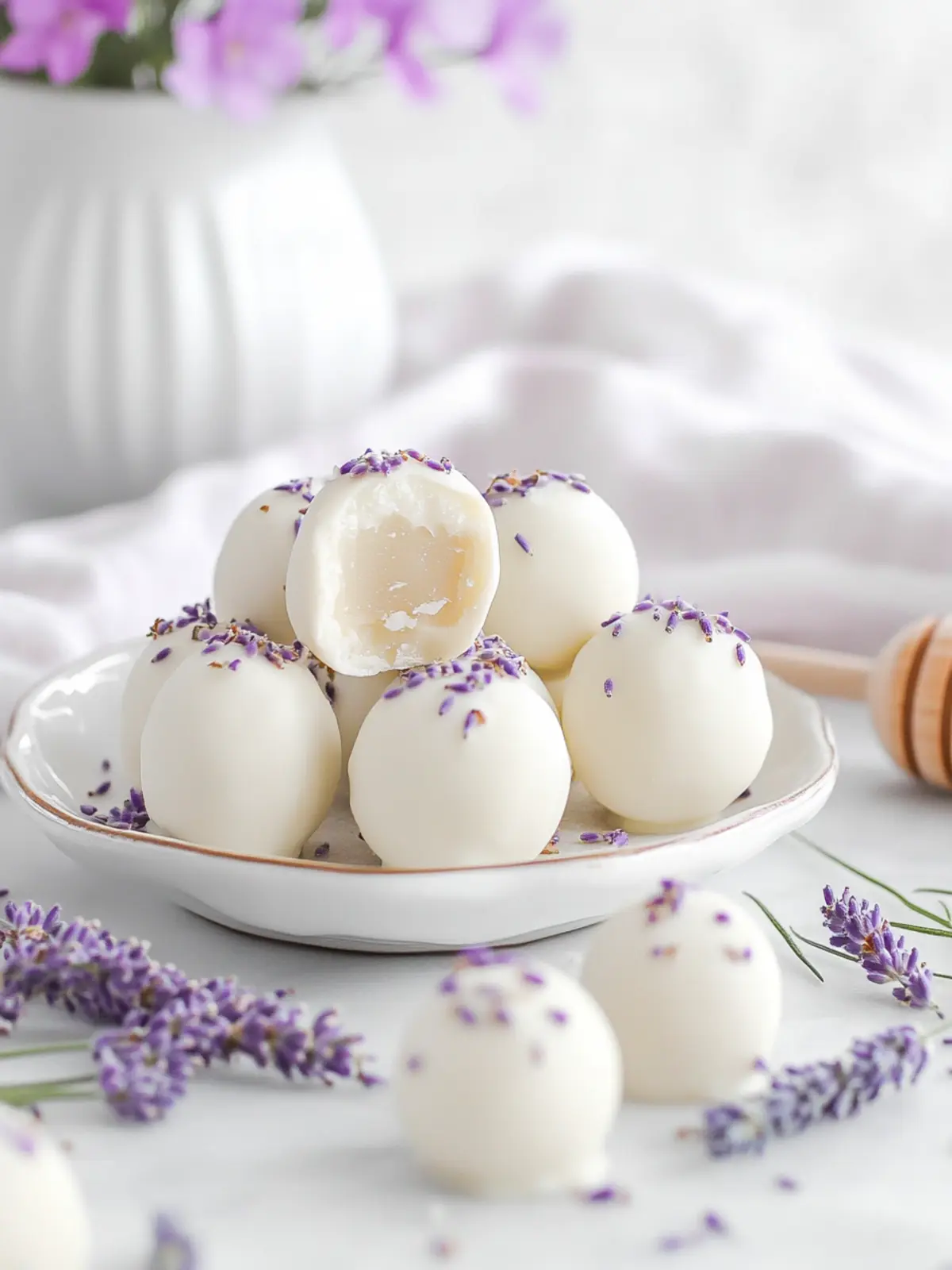 Indulge in Honey Lavender White Chocolate Truffles Bliss 3 Honey Lavender White Chocolate Truffles