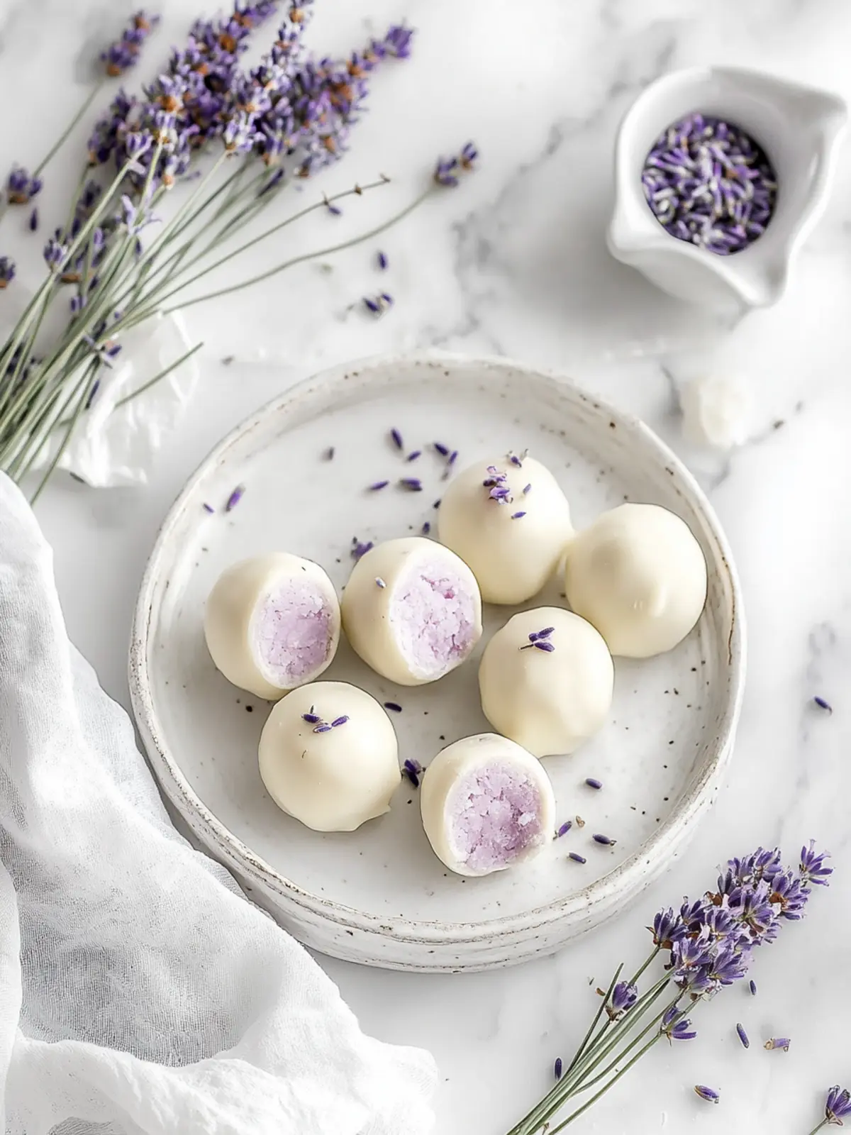 Indulge in Honey Lavender White Chocolate Truffles Bliss 5 Honey Lavender White Chocolate Truffles