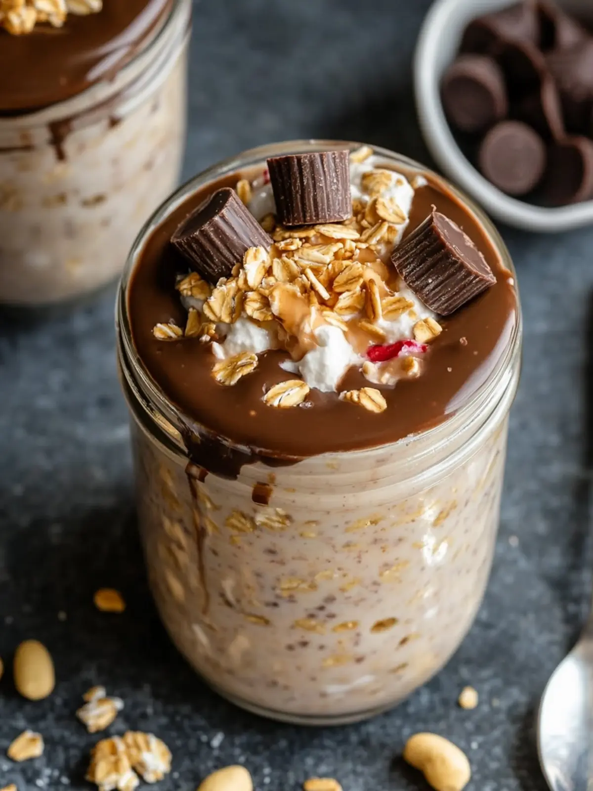 High Protein Peanut Butter Cup Overnight Oats to Energize Mornings 2 High Protein Peanut Butter Cup Overnight Oats