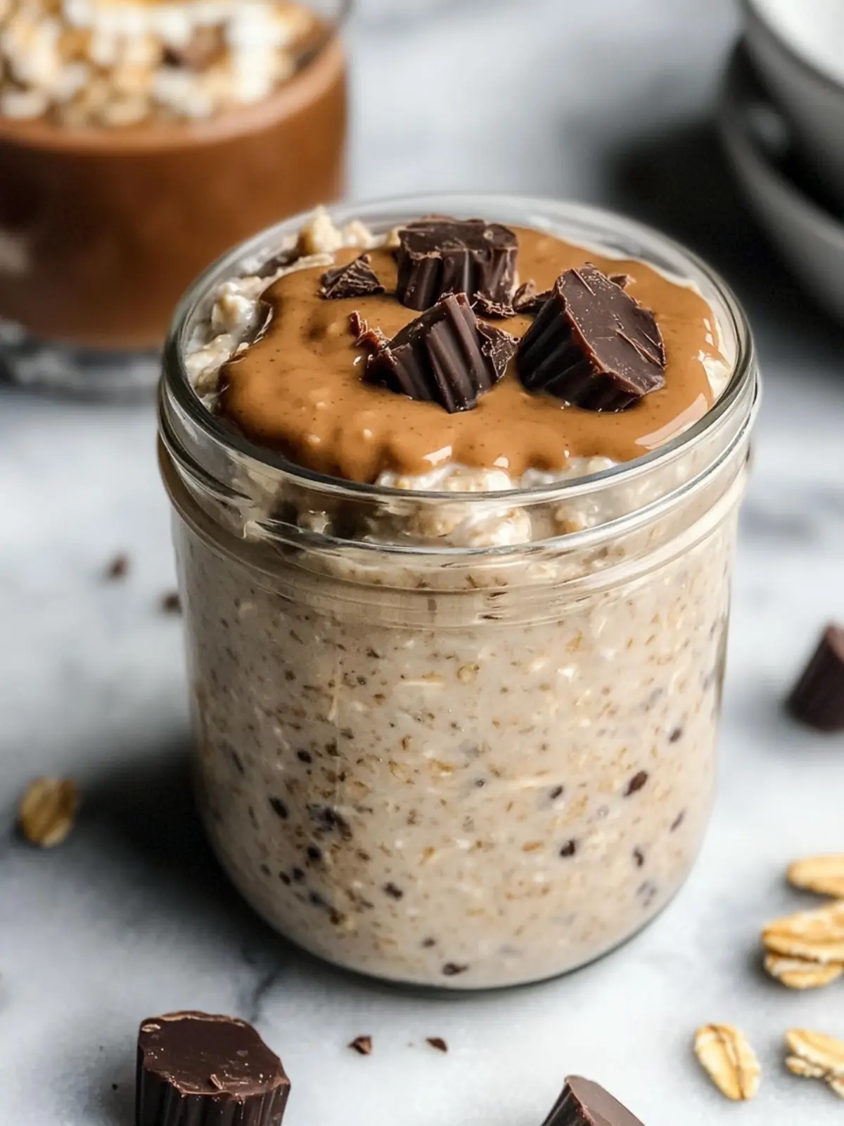 High Protein Peanut Butter Cup Overnight Oats to Energize Mornings 5 High Protein Peanut Butter Cup Overnight Oats