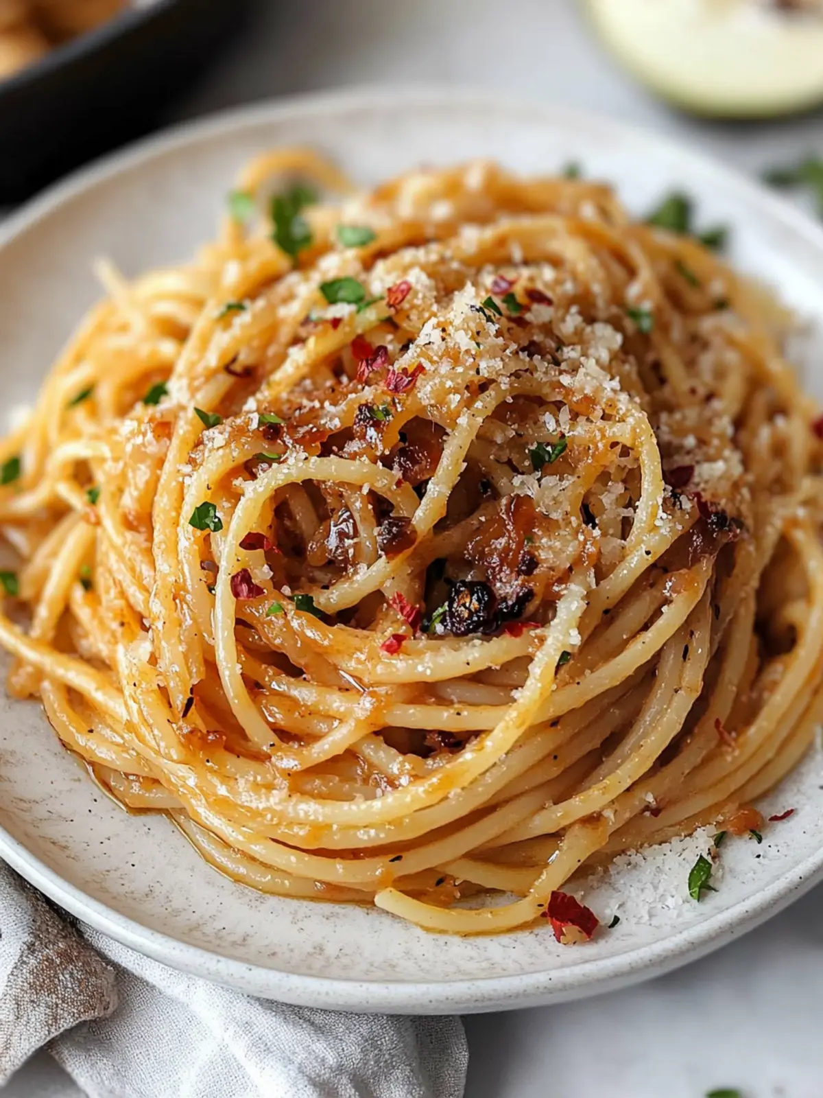 Dreamy Caramelized Onion Pasta with Chili Oil Magic 2 Caramelized Onion Pasta with Chili Oil