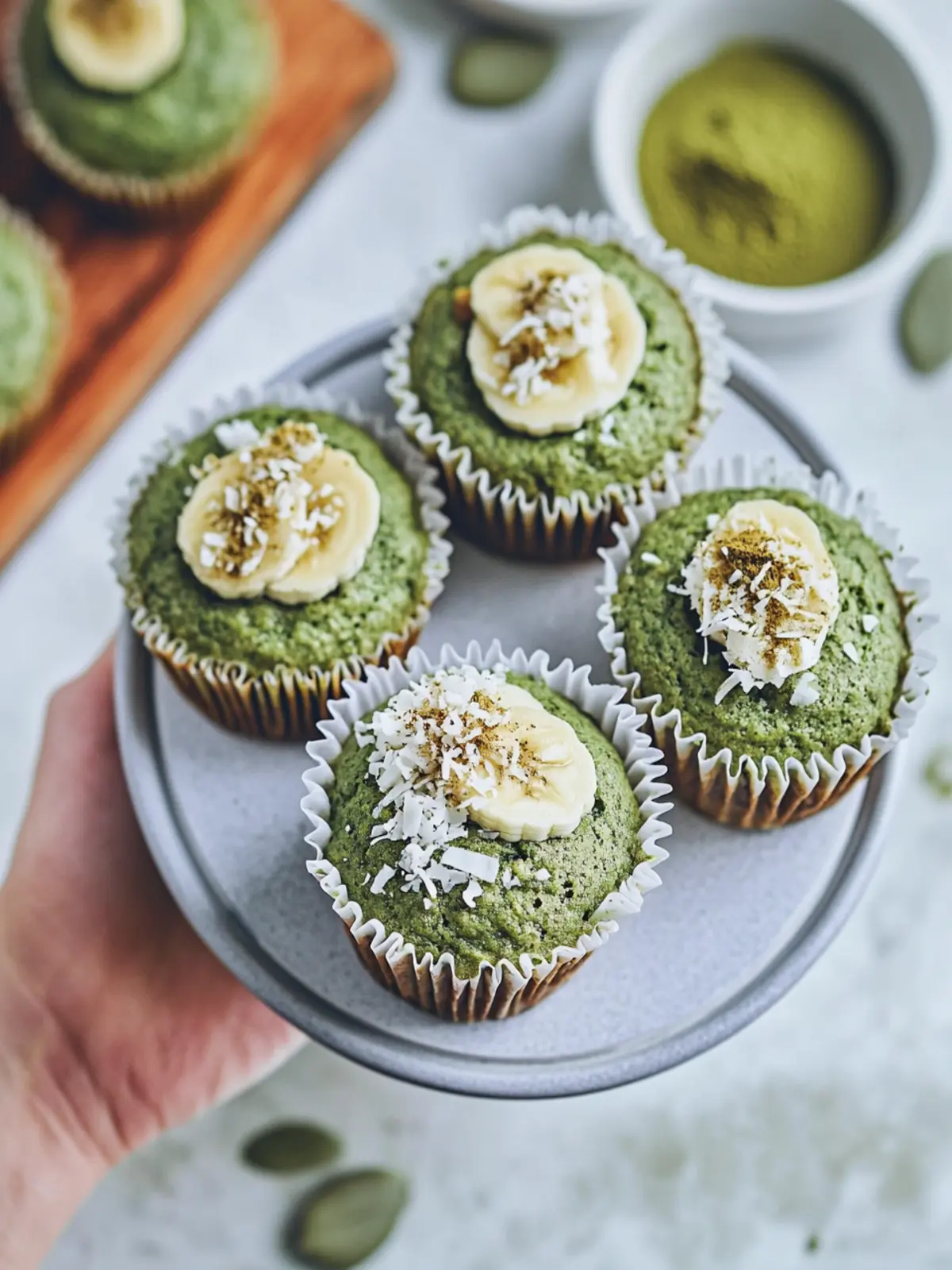 Delicious Healthy Matcha Muffins with Banana and Coconut 4 Healthy Matcha Muffins with Banana and Coconut