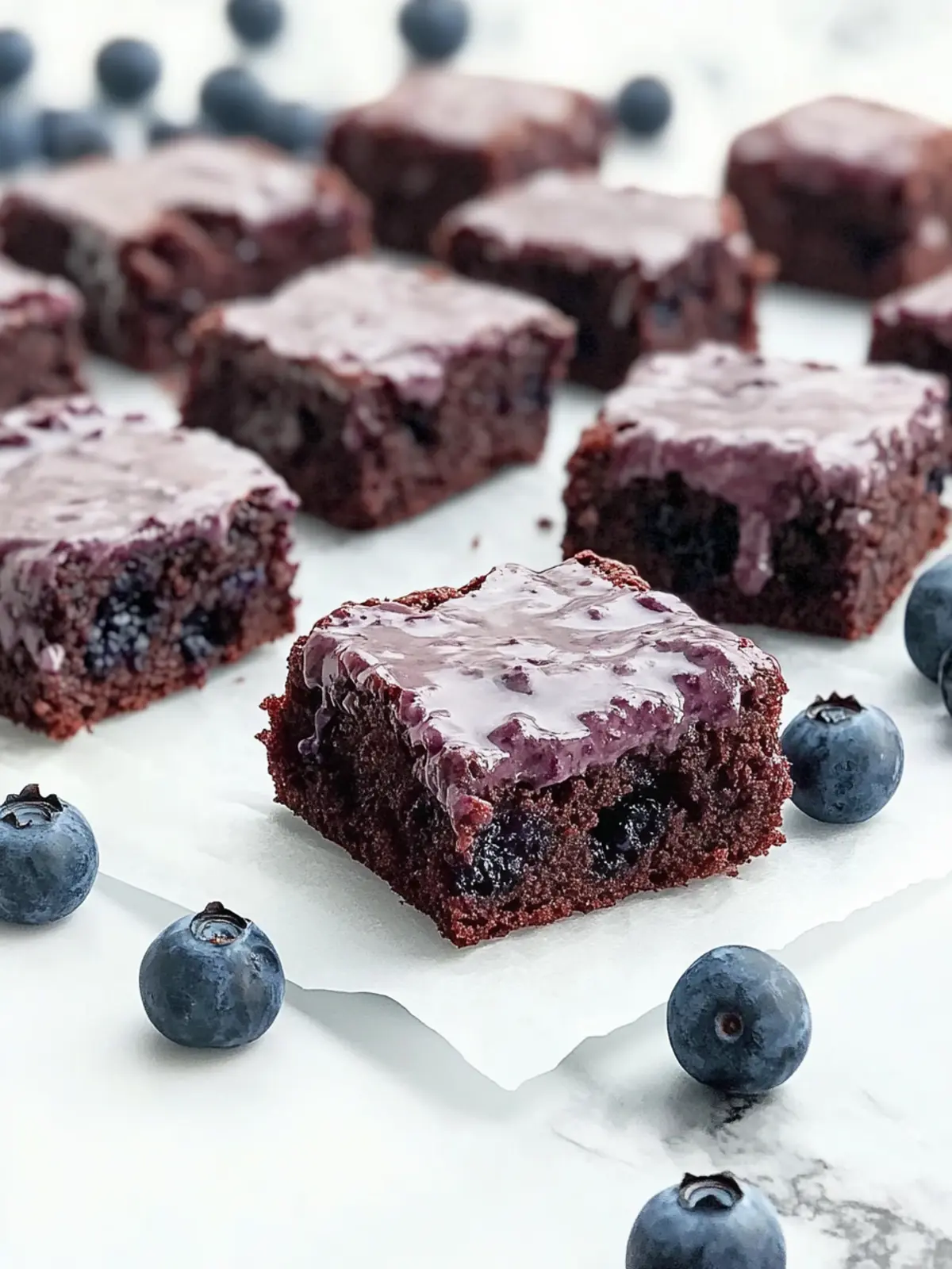 Glazed Blueberry Brownies All-Natural Delight in Every Bite 2 Glazed Blueberry Brownies (All-Natural)