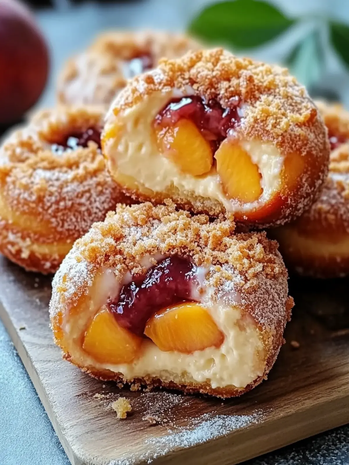 Peach Cobbler Cheesecake Donuts That Steal the Show 4 Peach cobbler cheesecake donuts