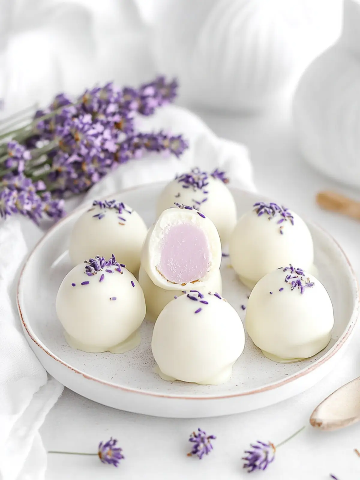Indulge in Honey Lavender White Chocolate Truffles Bliss 2 Honey Lavender White Chocolate Truffles