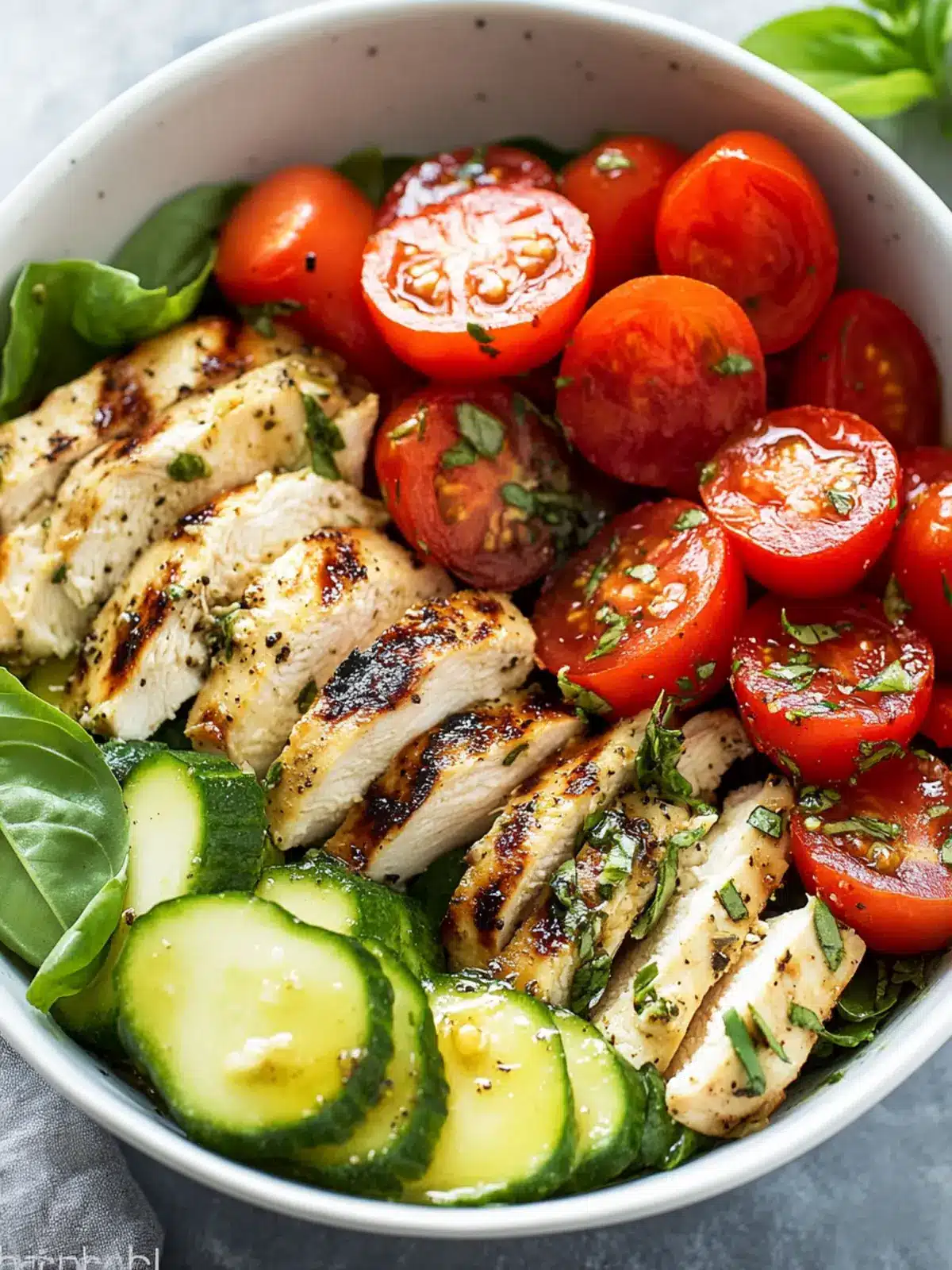 Caprese Chicken Salad Lunch Bowl to Brighten Your Day 5 Caprese Chicken Salad Lunch Bowl