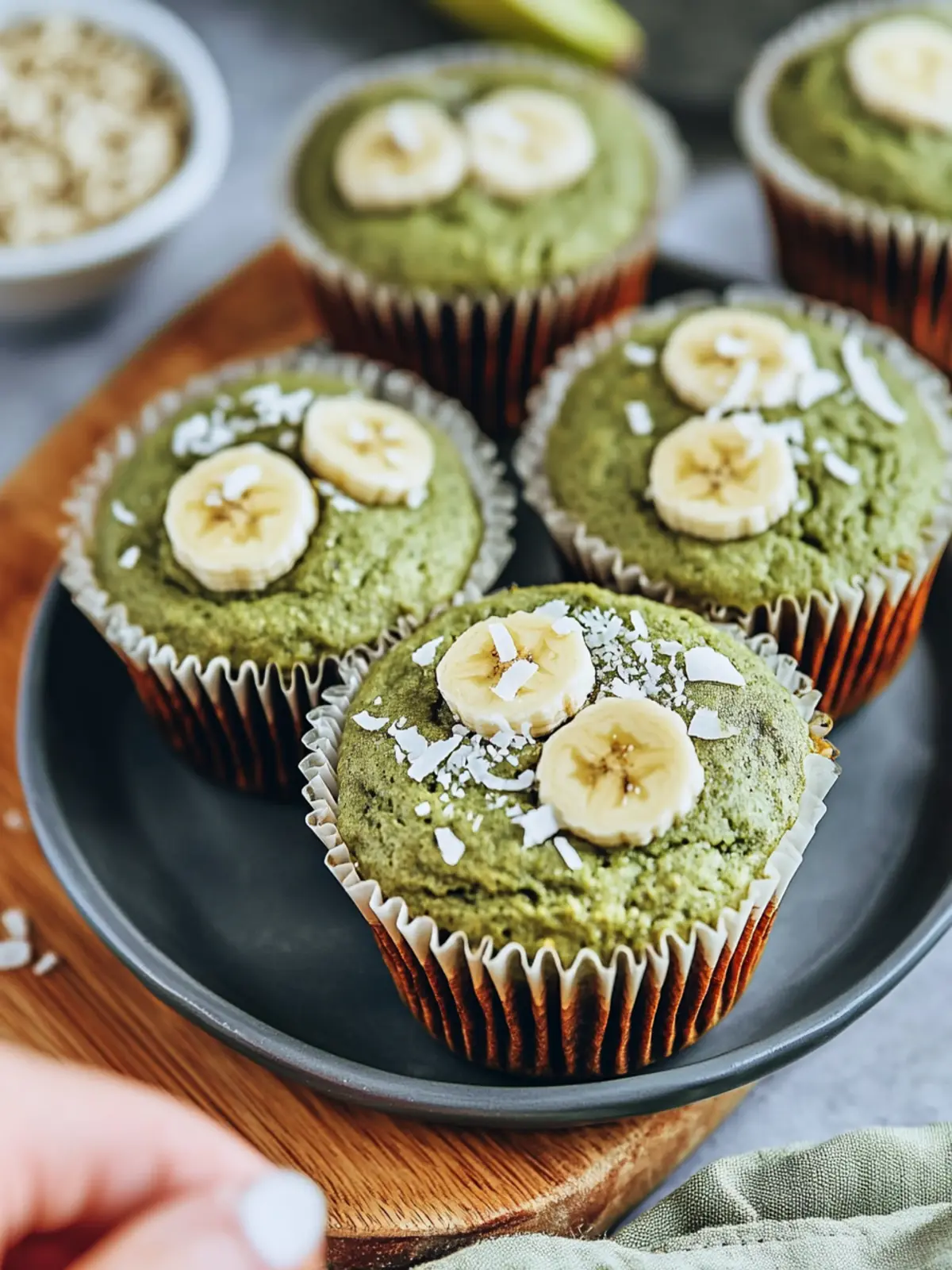 Delicious Healthy Matcha Muffins with Banana and Coconut 3 Healthy Matcha Muffins with Banana and Coconut