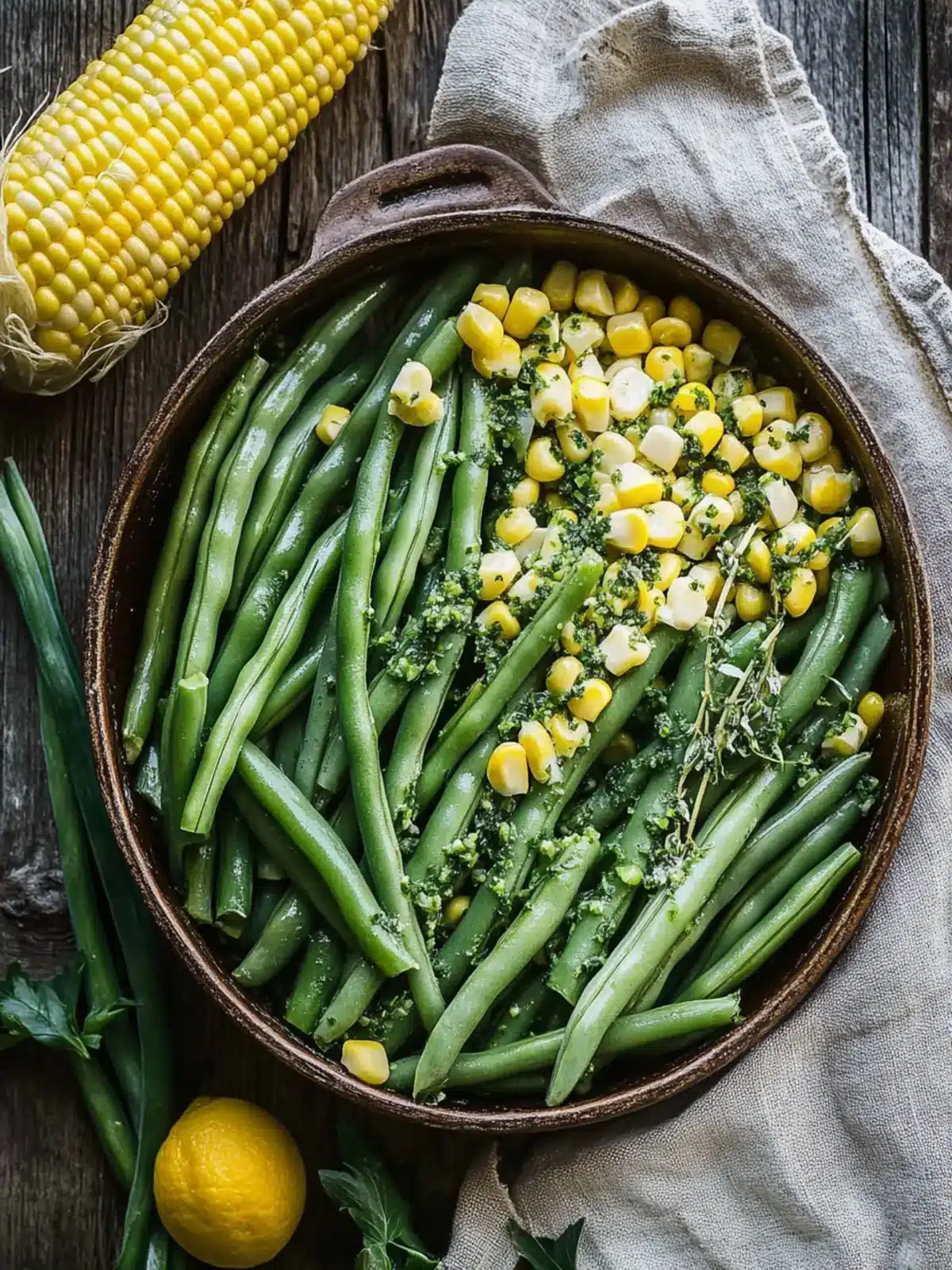 Summer Corn and Green Beans with Herb Butter Bliss 3 Summer Corn + Green Beans with Herb Butter