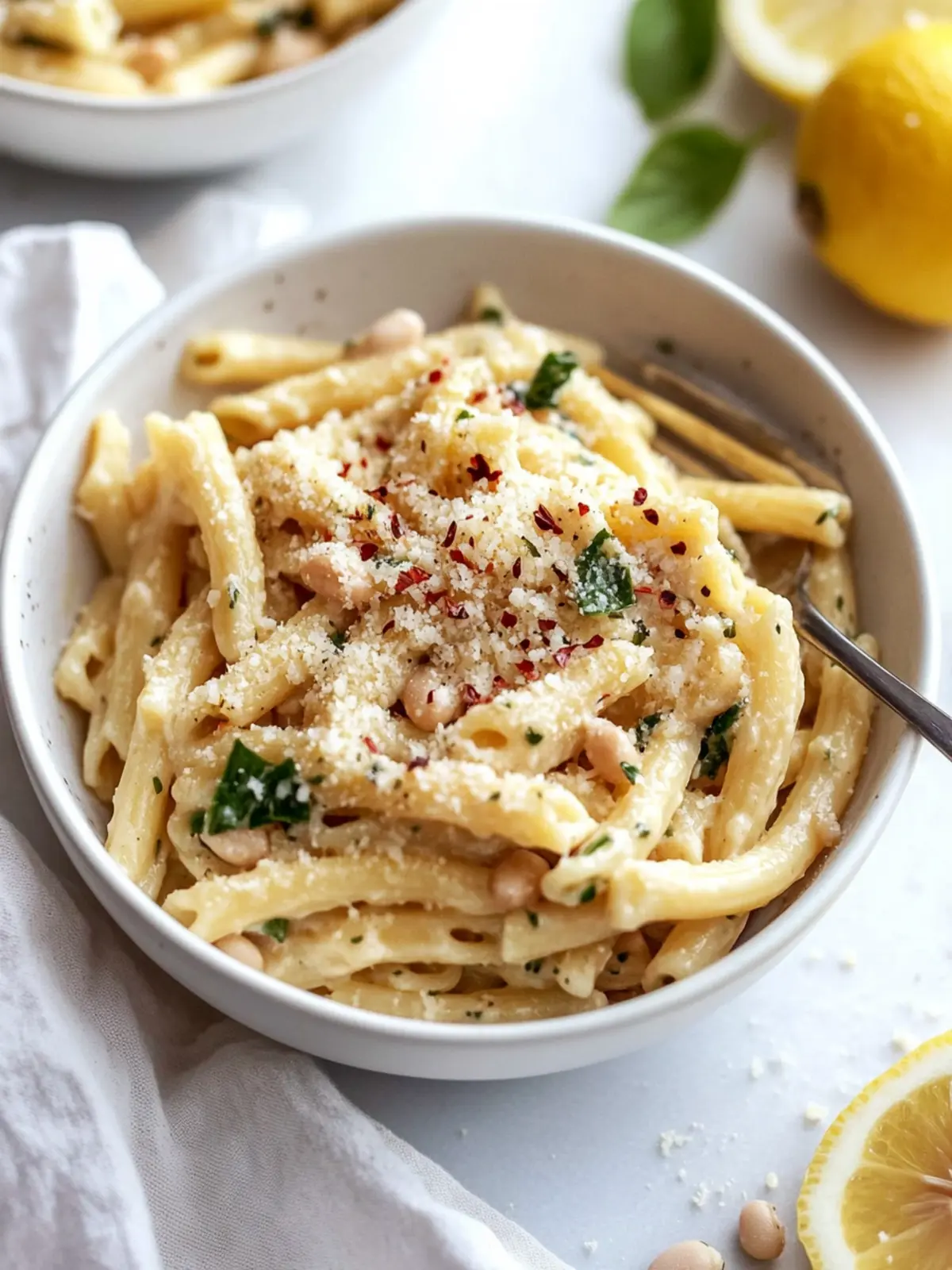 Vegan Lemon White Bean Pasta That's Bursting with Flavor 2 Vegan Lemon White Bean Pasta