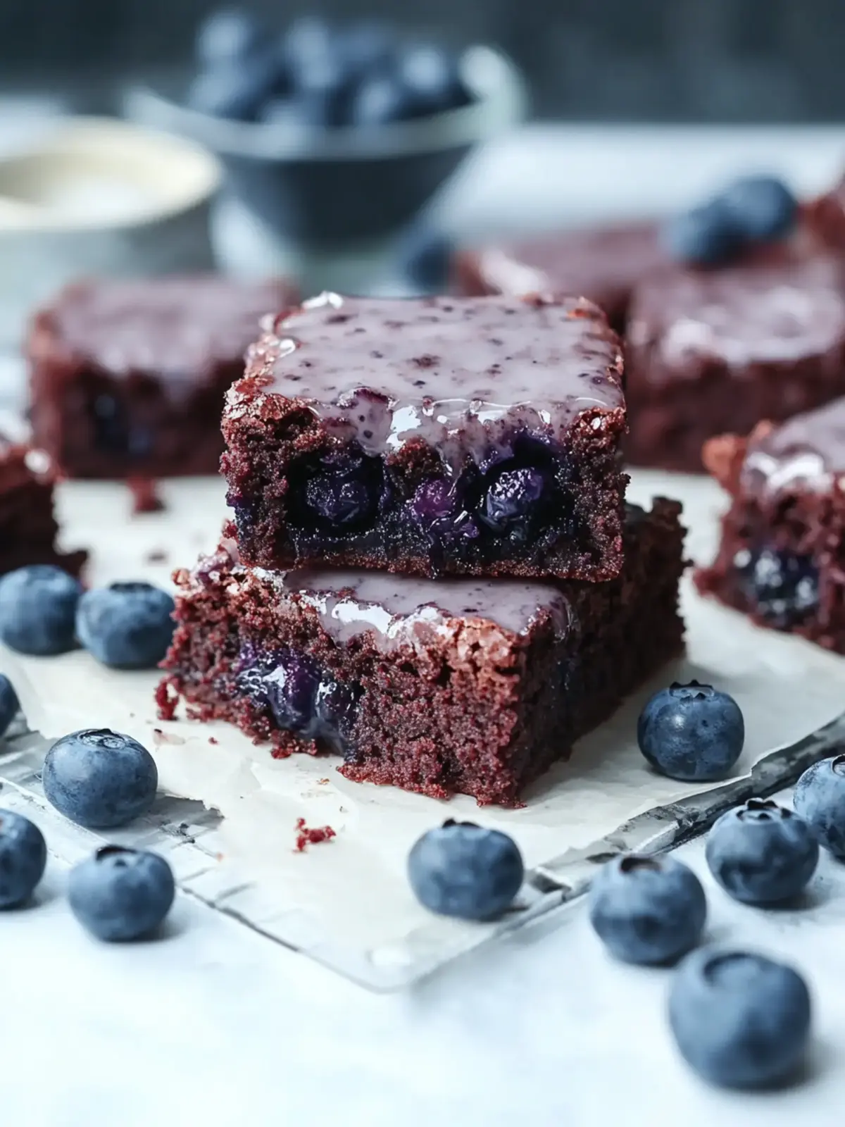 Glazed Blueberry Brownies All-Natural Delight in Every Bite 5 Glazed Blueberry Brownies (All-Natural)