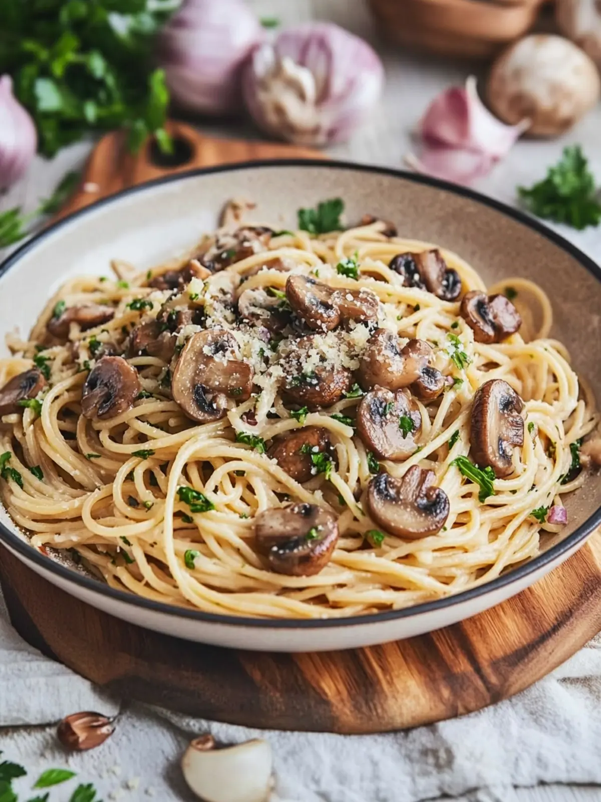 Savory Mushroom and Garlic Spaghetti Dinner to Impress! 3 Mushroom and Garlic Spaghetti Dinner