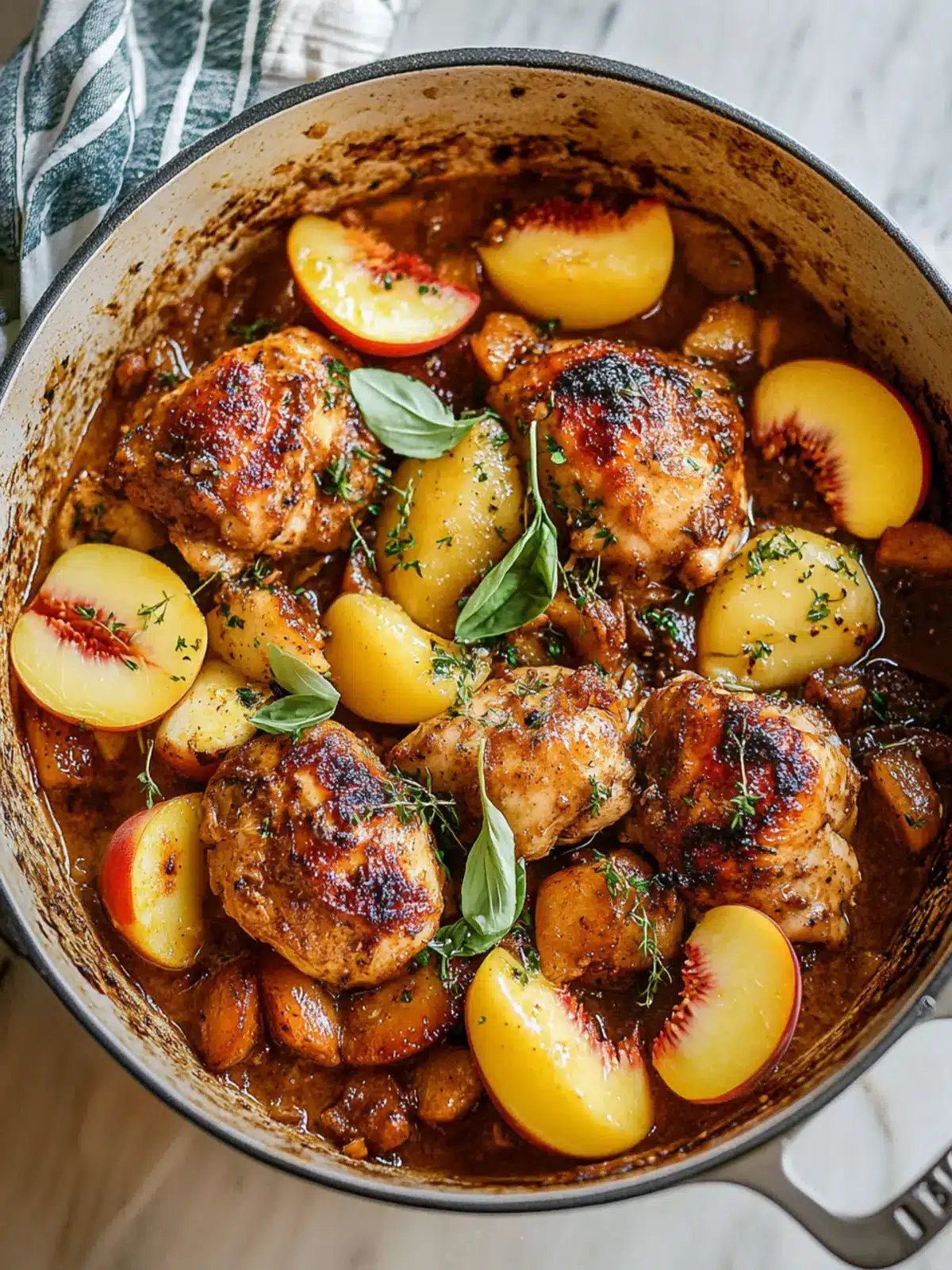 Sweet and Savory Honey Butter Peach Chicken Delight 4 oney Butter Peach Chicken re
