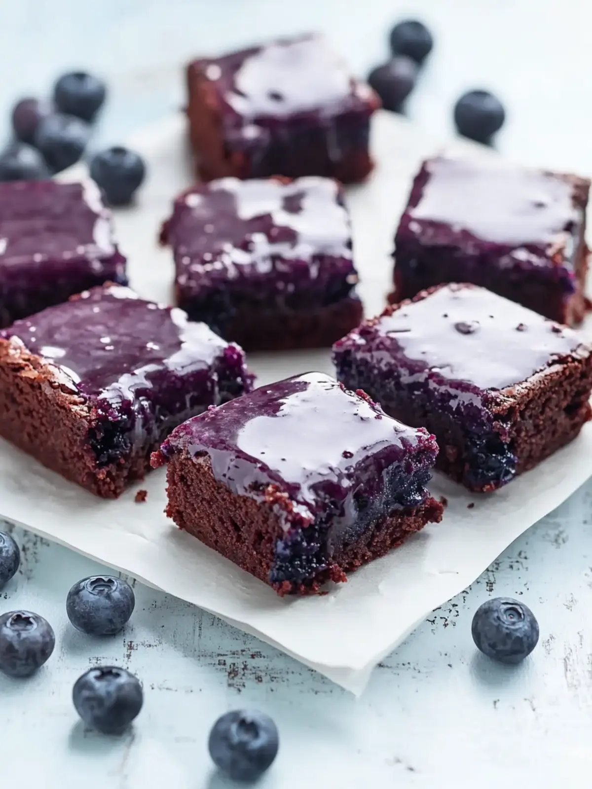 Glazed Blueberry Brownies All-Natural Delight in Every Bite 4 Glazed Blueberry Brownies (All-Natural)