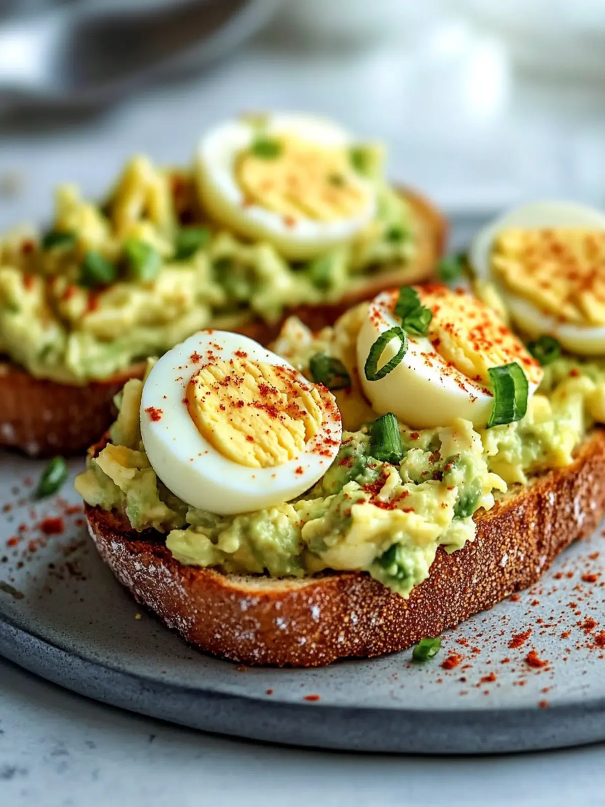 Creamy Avocado Egg Salad Toast with Paprika Recipe Bliss 2 Avocado Egg Salad Toast with Paprika Recipe